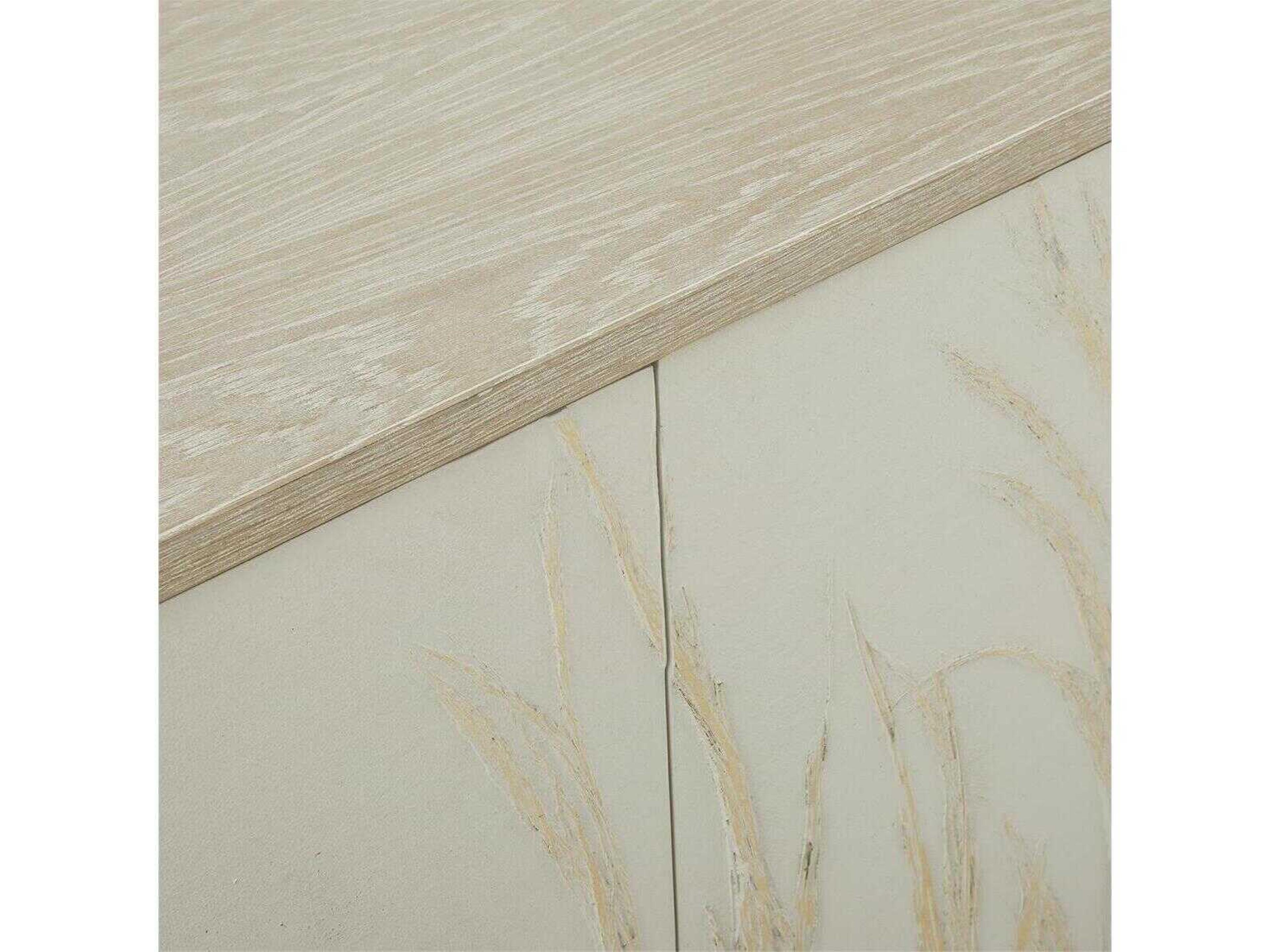 John Richard Windswept 94" Oak Wood White Washed Sideboard