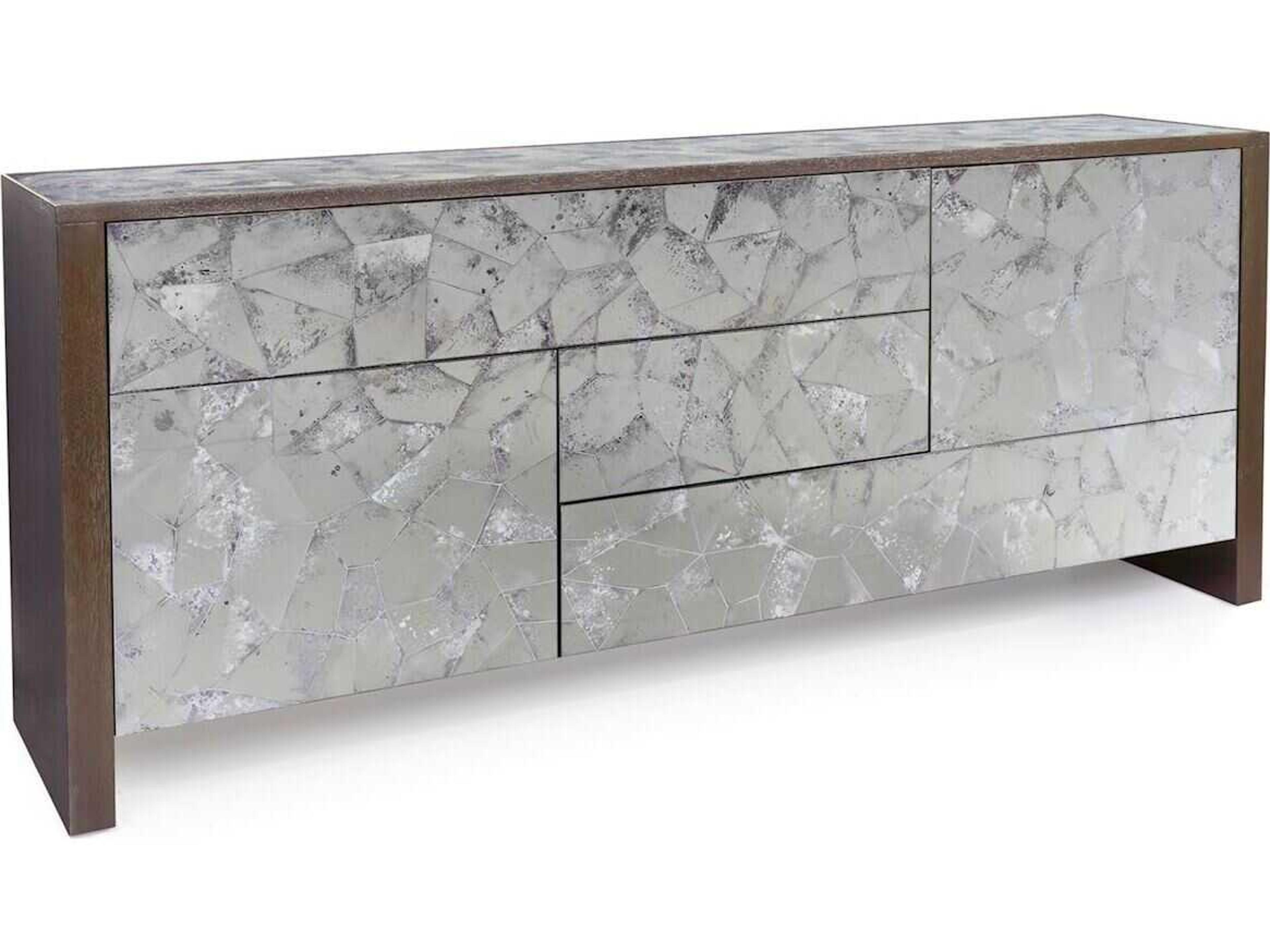 John Richard Shale 84" Oak Wood Dark Grey Sideboard