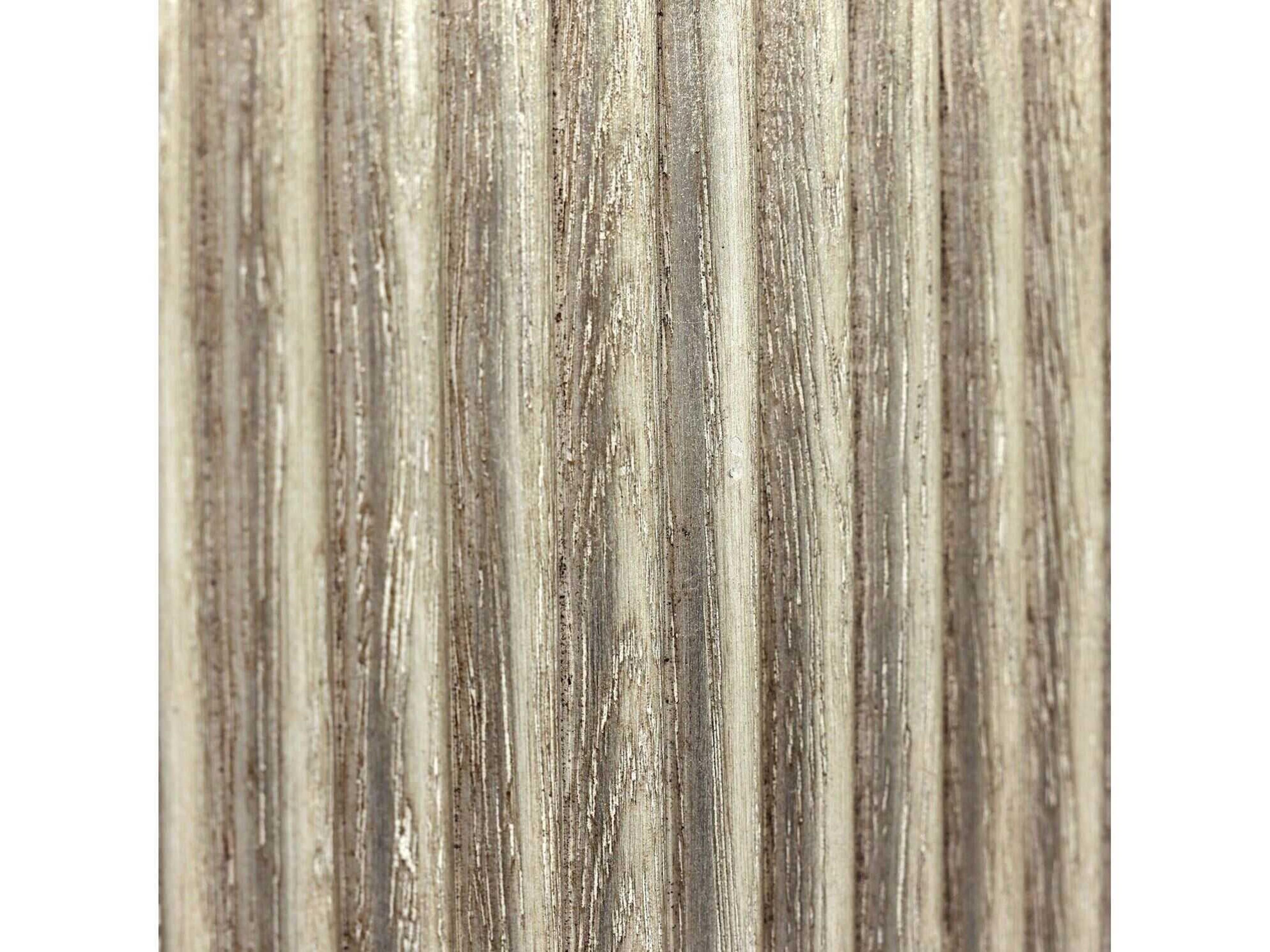 John Richard Moon Shadow 84" Oak Wood Silver White Sideboard