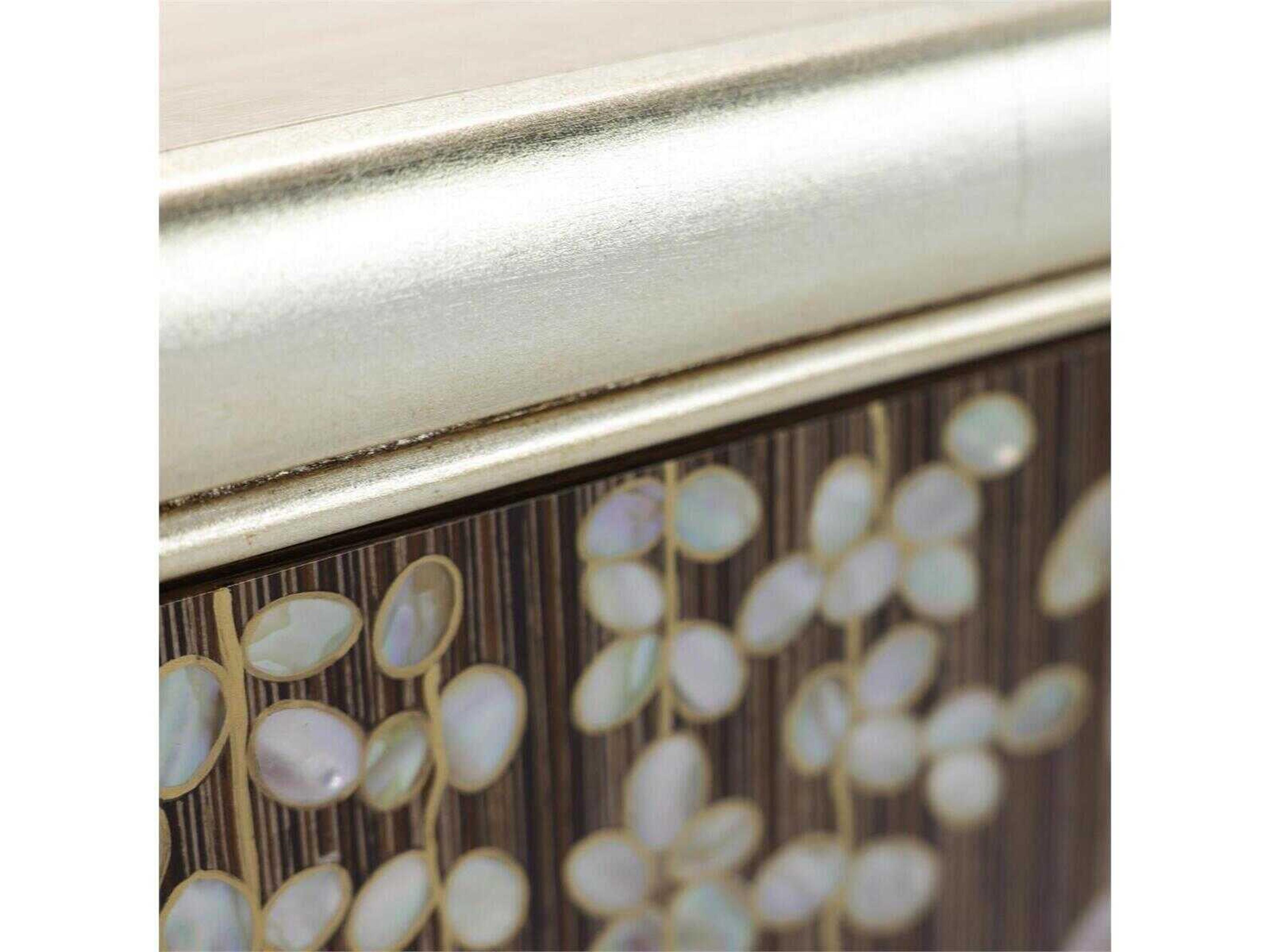 John Richard Wisteria 94" Beech Wood Ivory Champagne Silver Sideboard