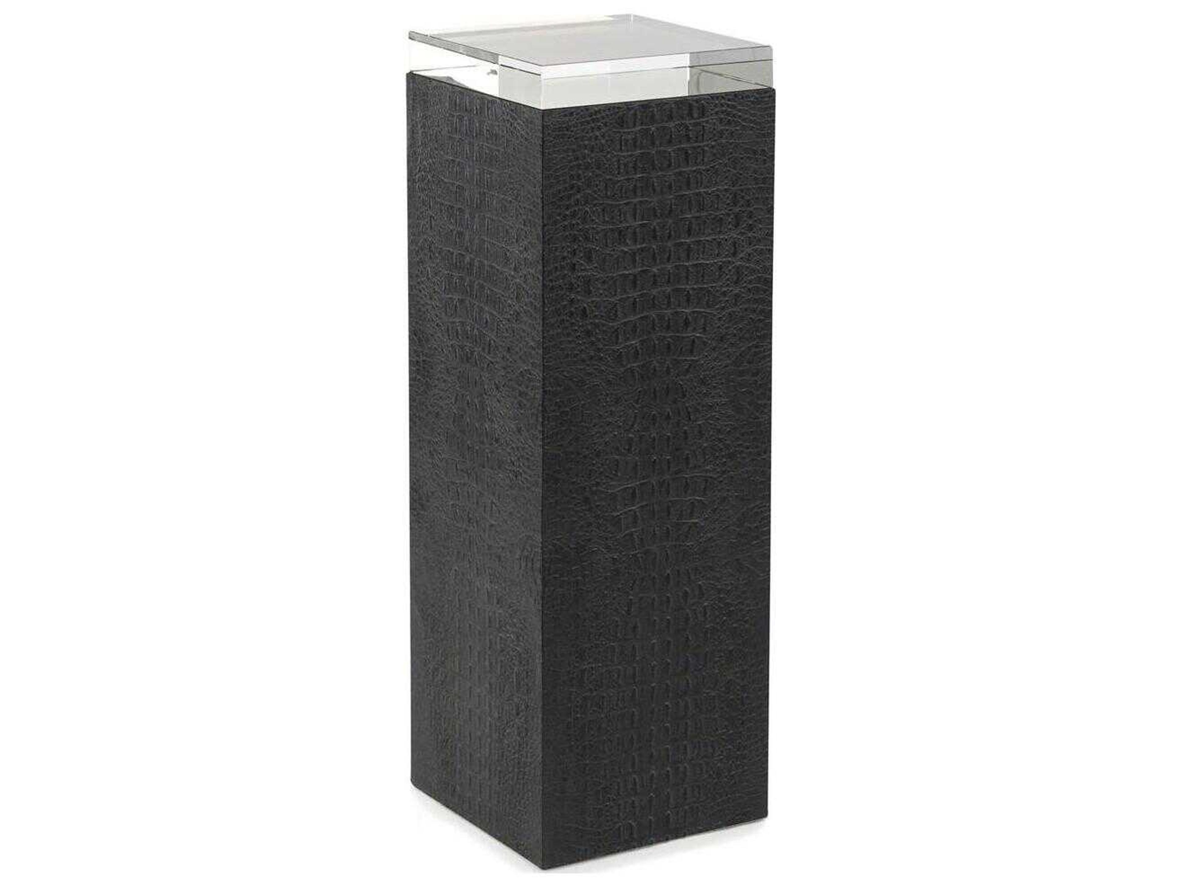John Richard Greystoke Square Glass Gray Textured End Table