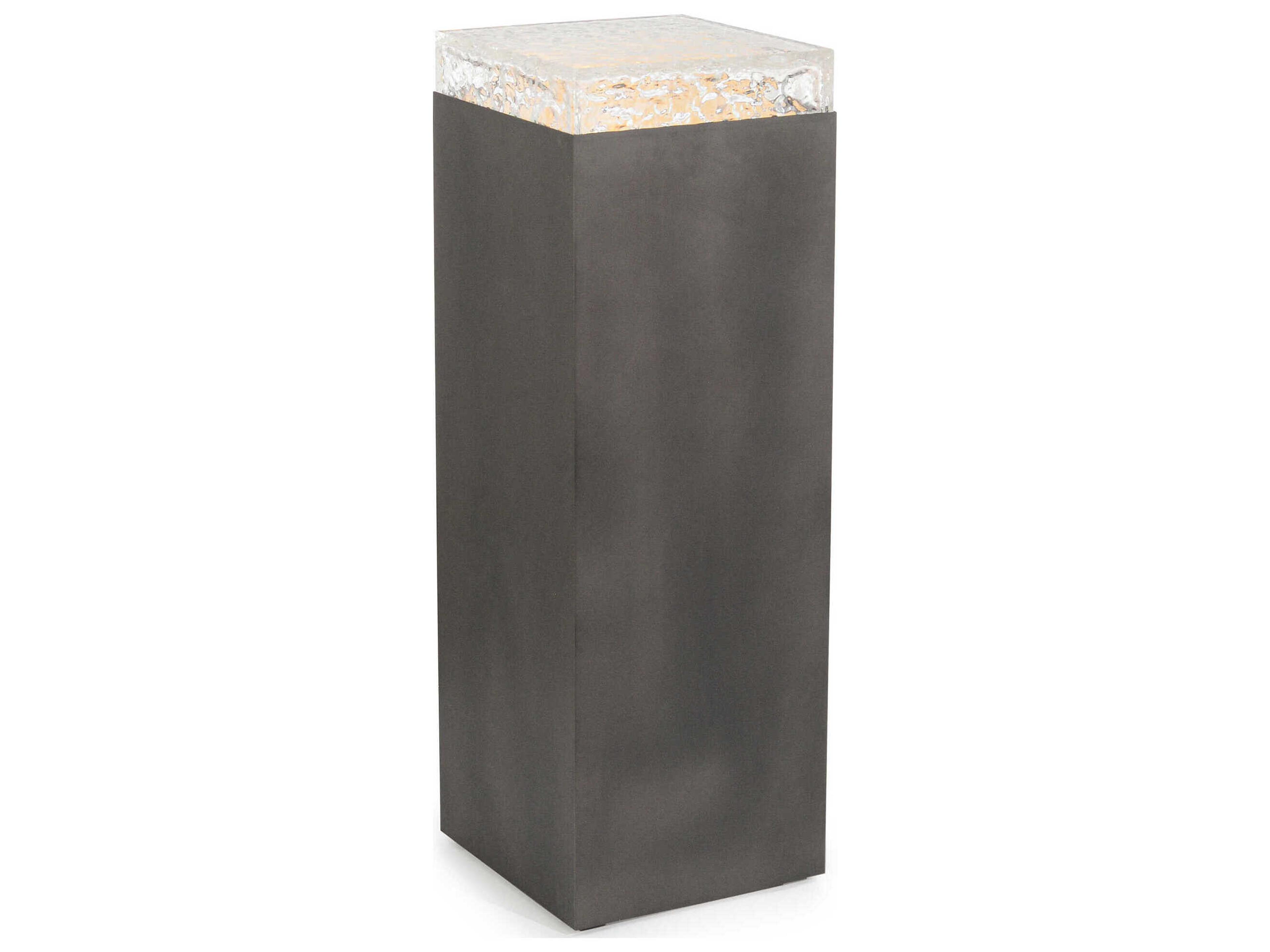 John Richard Edda Square Acrylic Gunmetal End Table