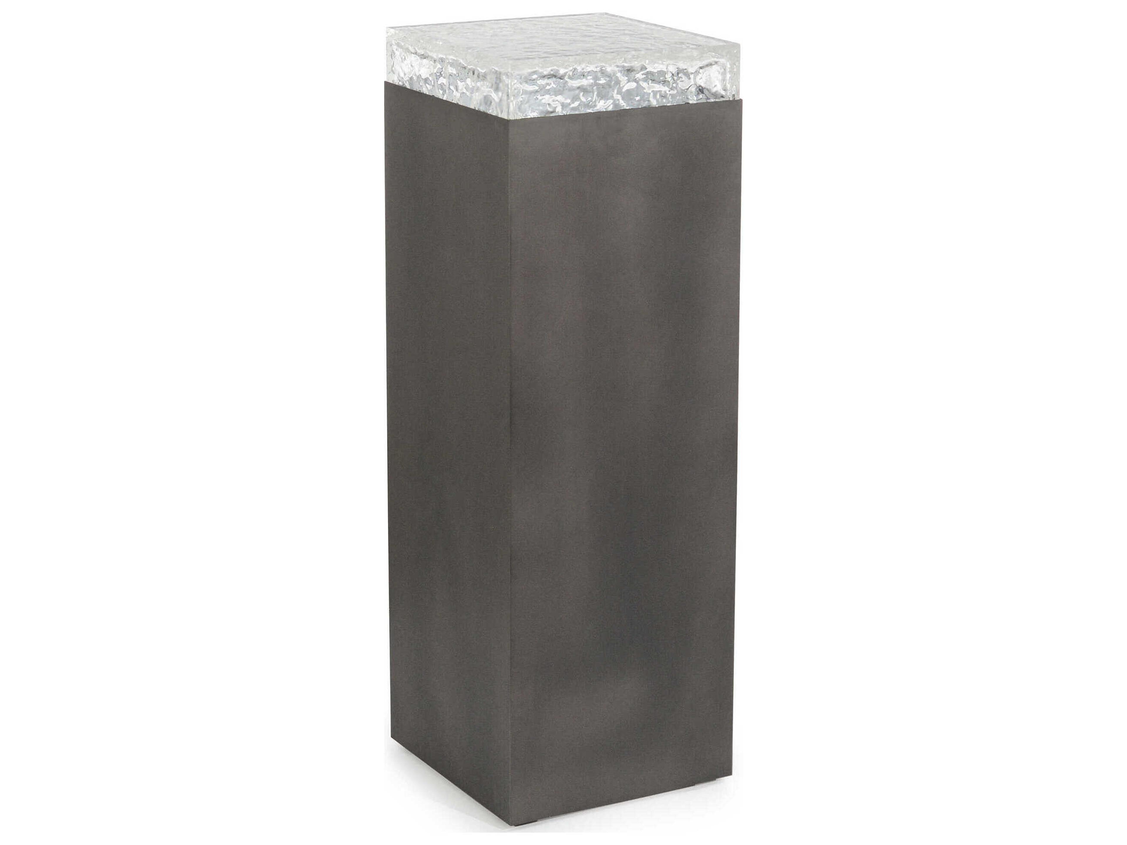 John Richard Edda Square Acrylic Gunmetal End Table