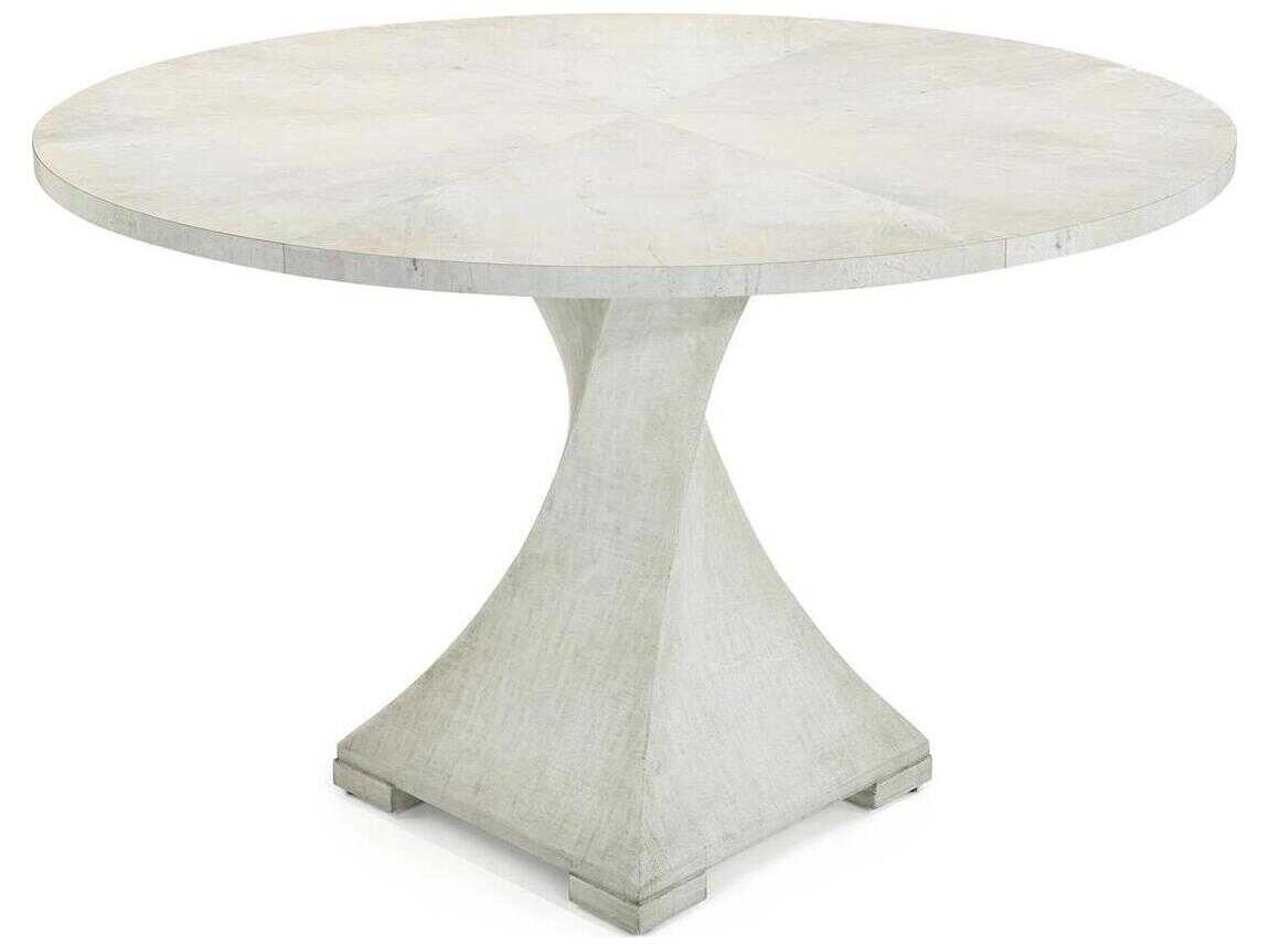 John Richard Lavertezzo Round Wood Tiza Gesso Dining Table
