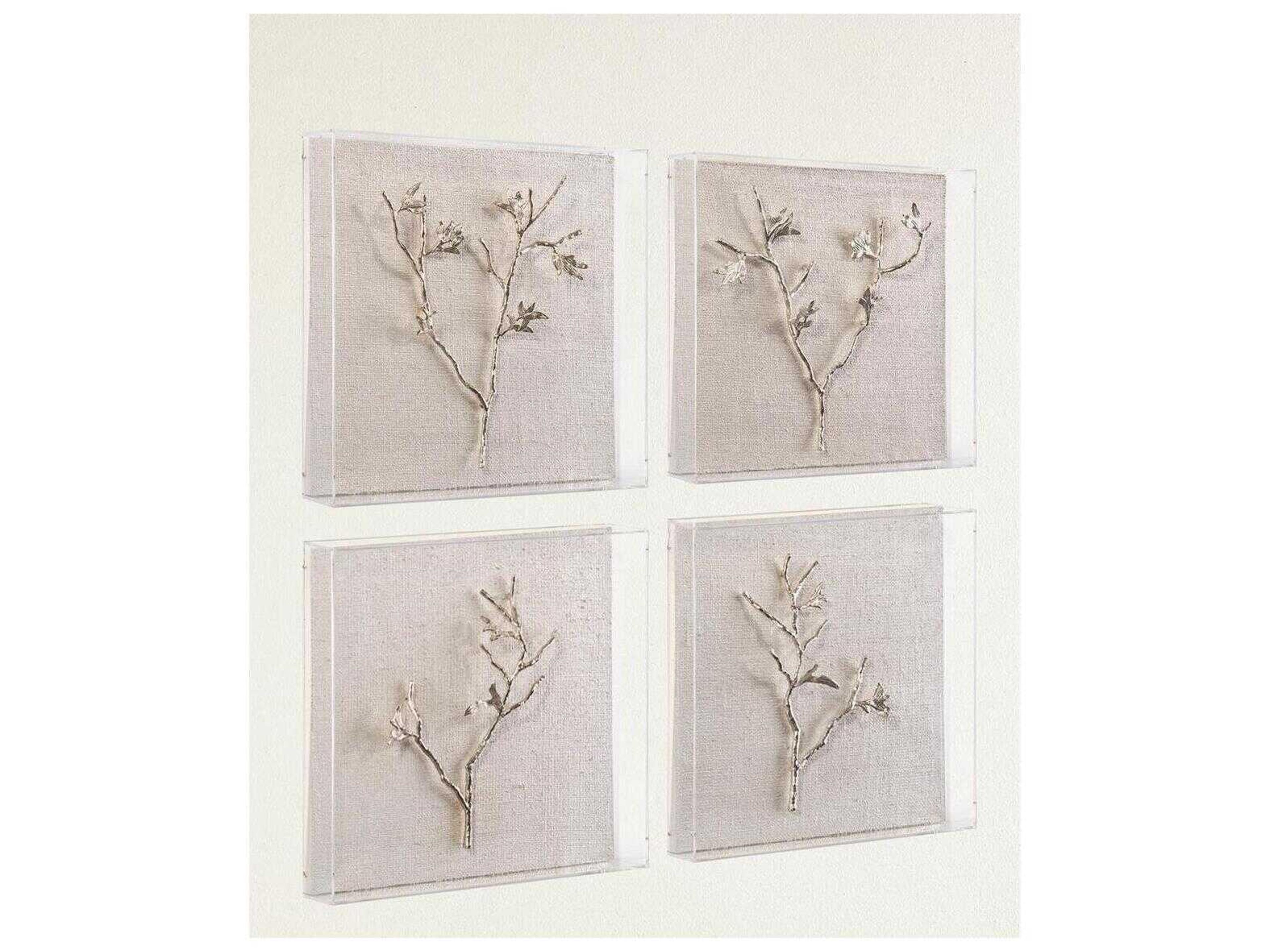 John Richard Silver Branches-I-IV Shadow Box