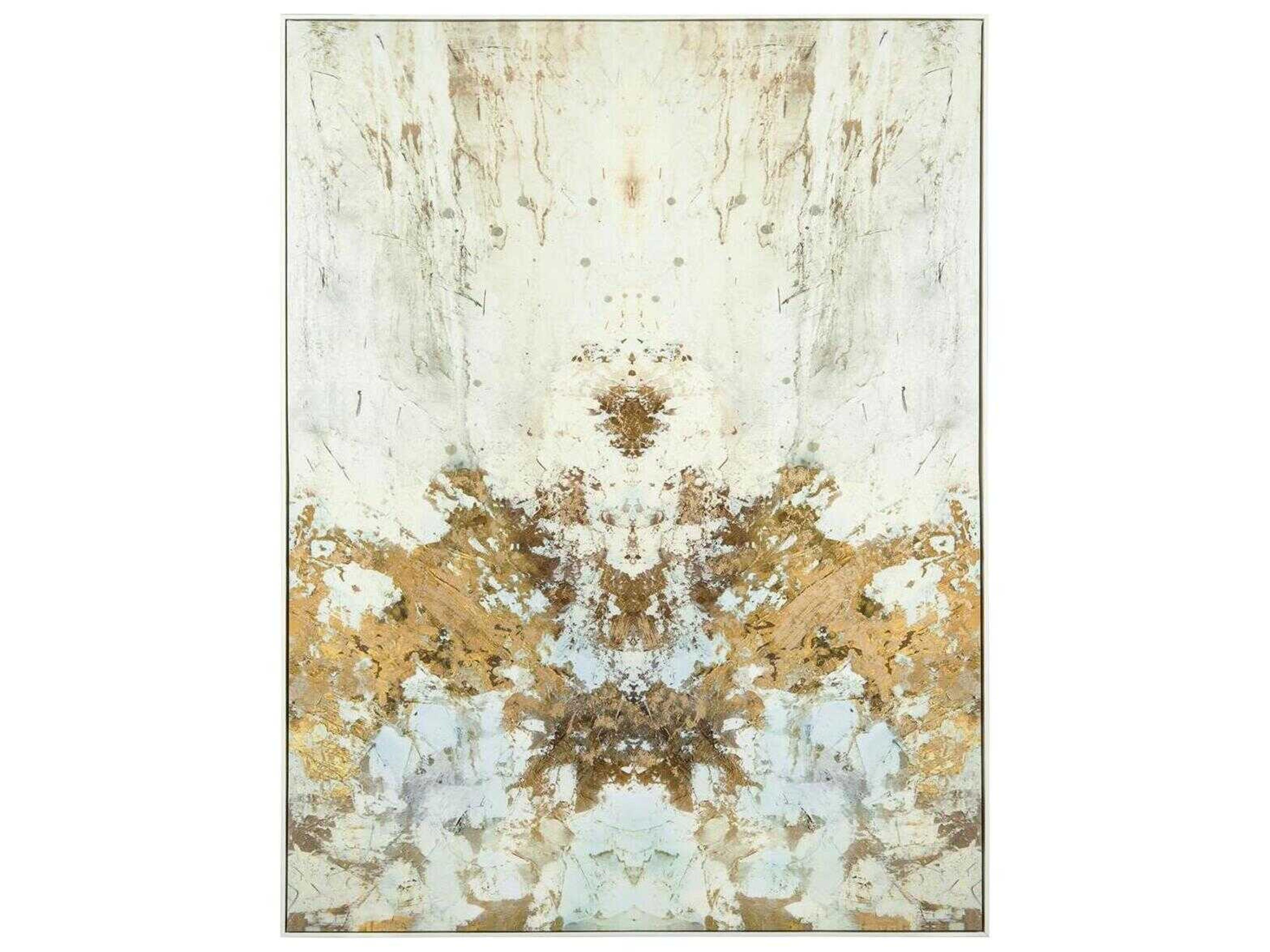 Gilded Ivory Wall Art Abstract Gold Leaf