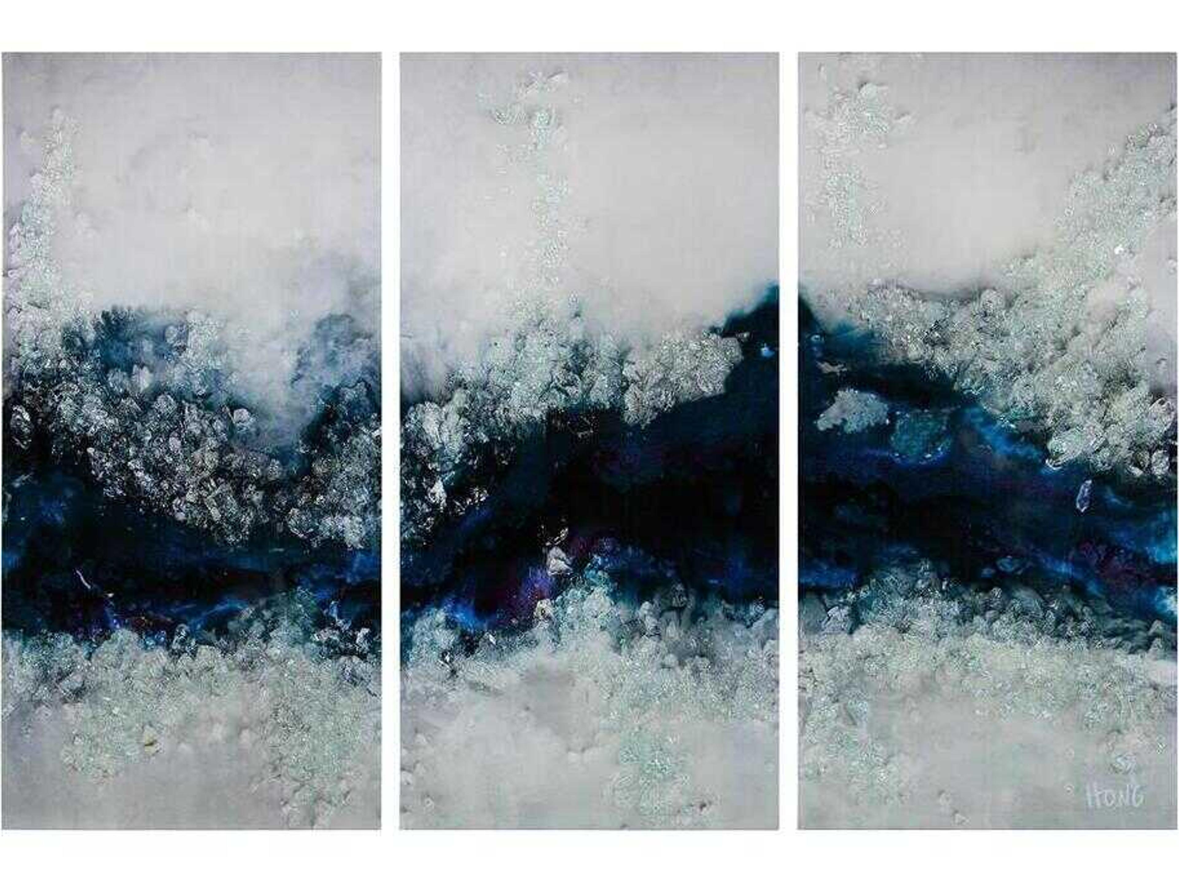 Wall Art Mary Hong Flowing River Triptych Set of Three