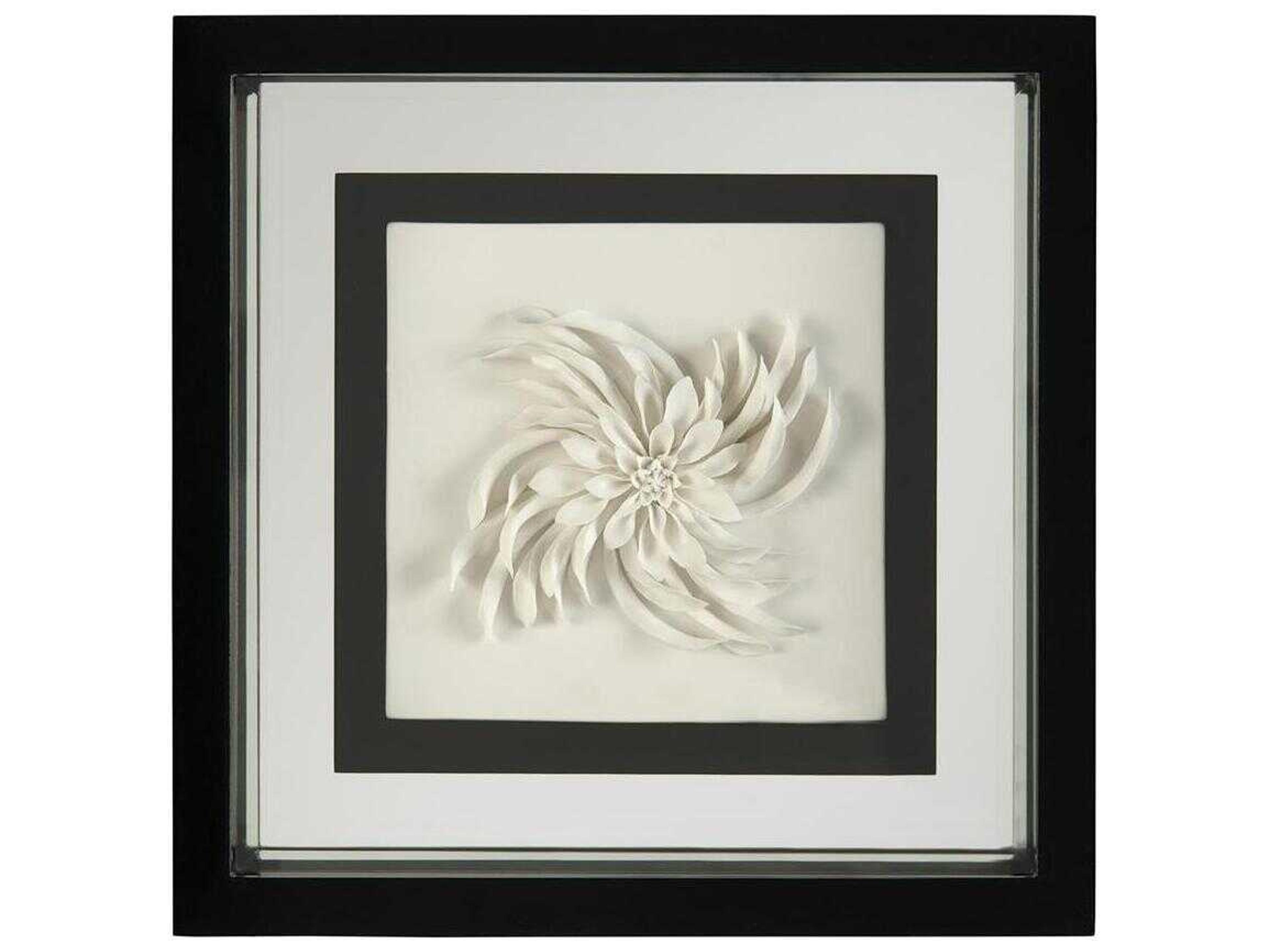 Black / White Porcelain Flower-I Shadow Box