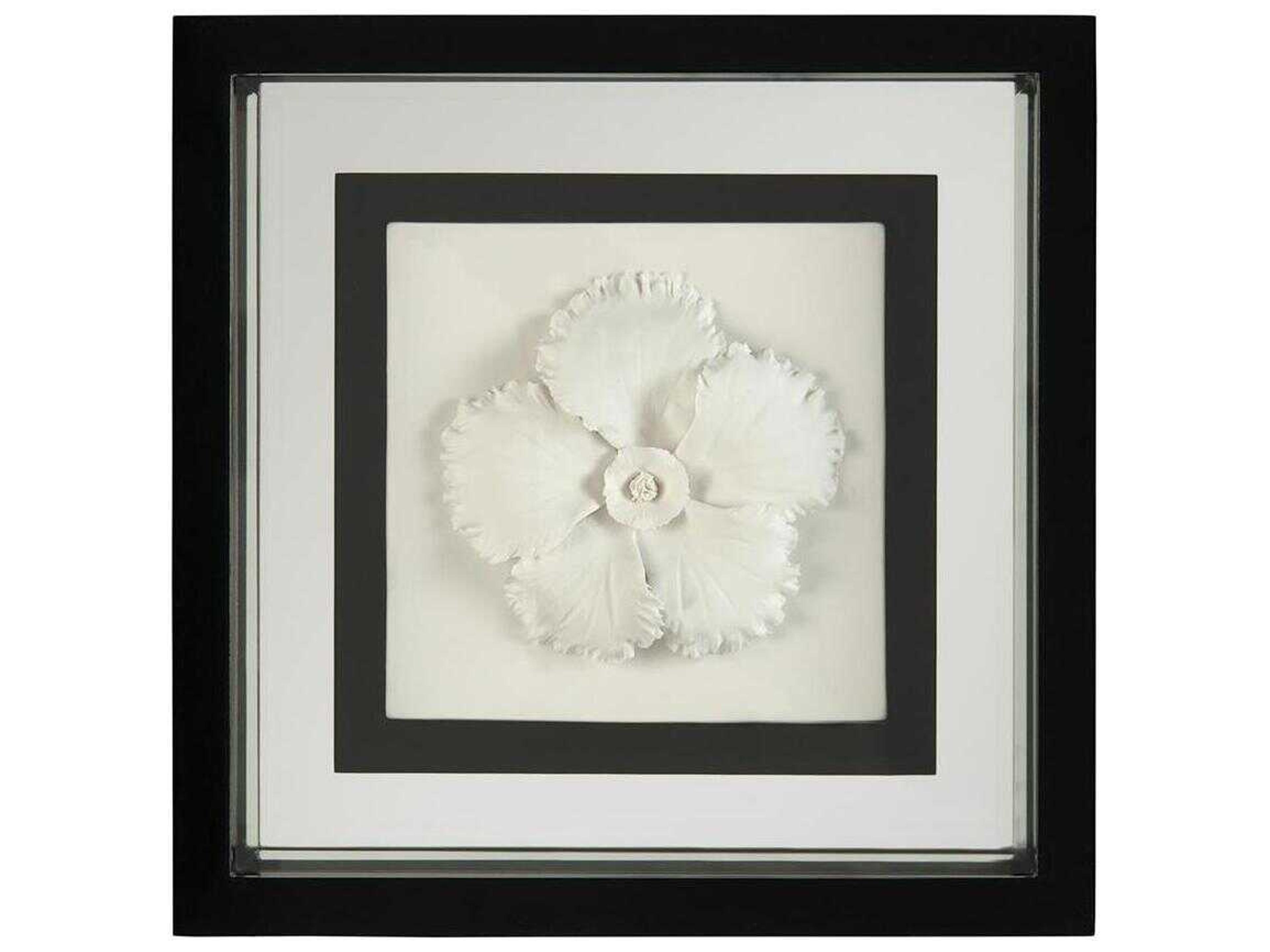 John Richard Black / White Porcelain Flower-II Shadow Box