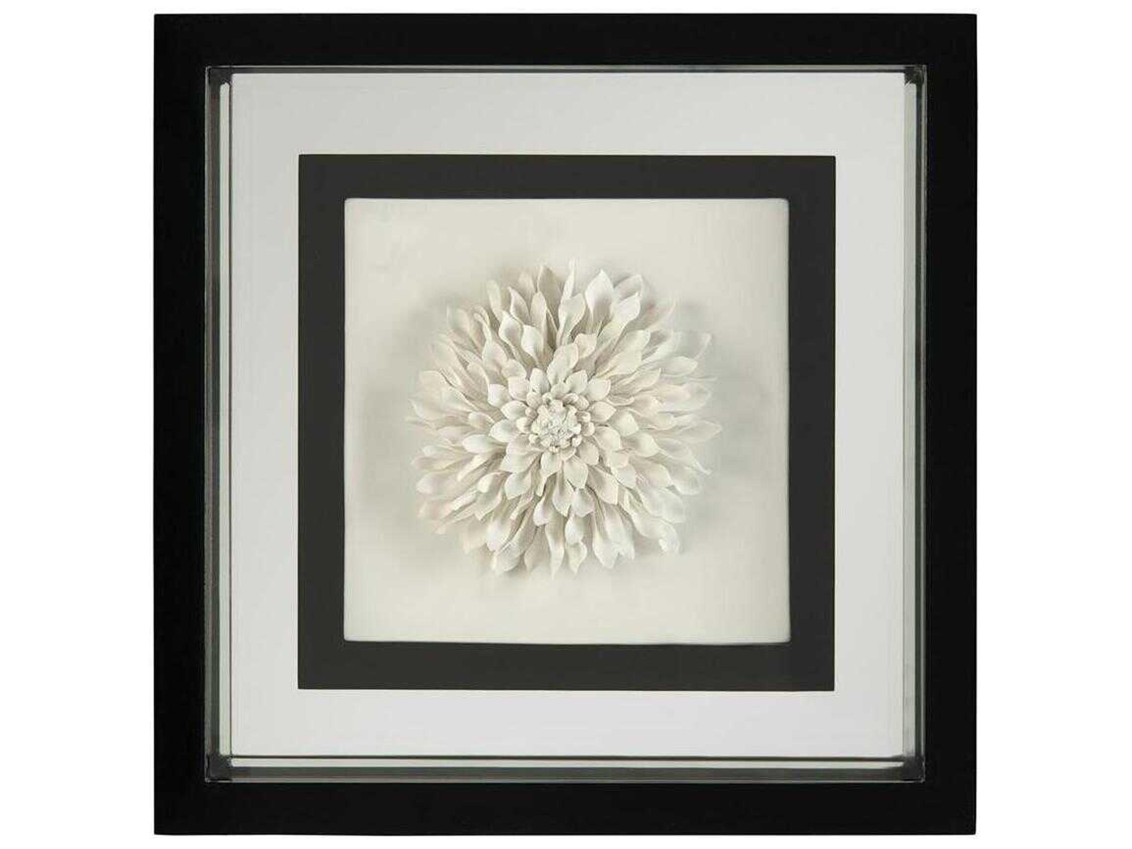 John Richard Black / White Porcelain Flower-III Shadow Box