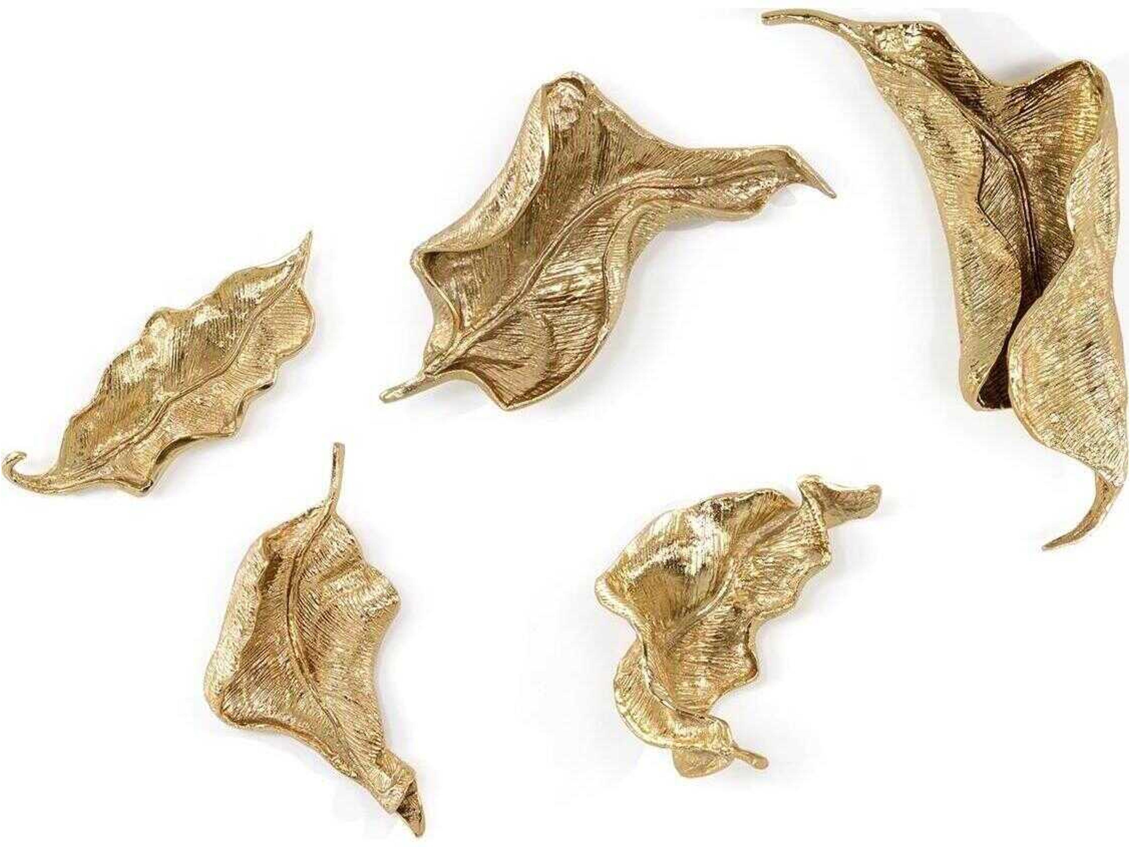 John Richard Curling Leaves Wall Sculpture Set of 5