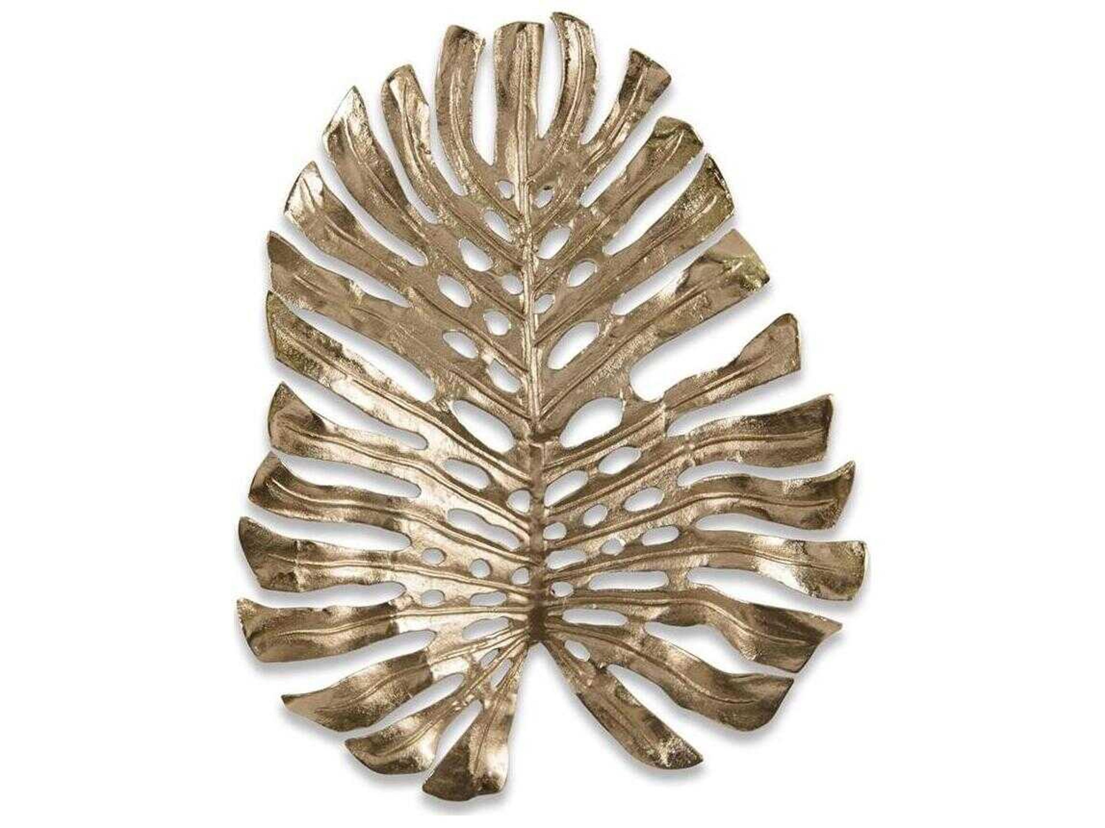 John Richard Gilded Palm Leaf Sculpture-II 19" Metal Wall Art