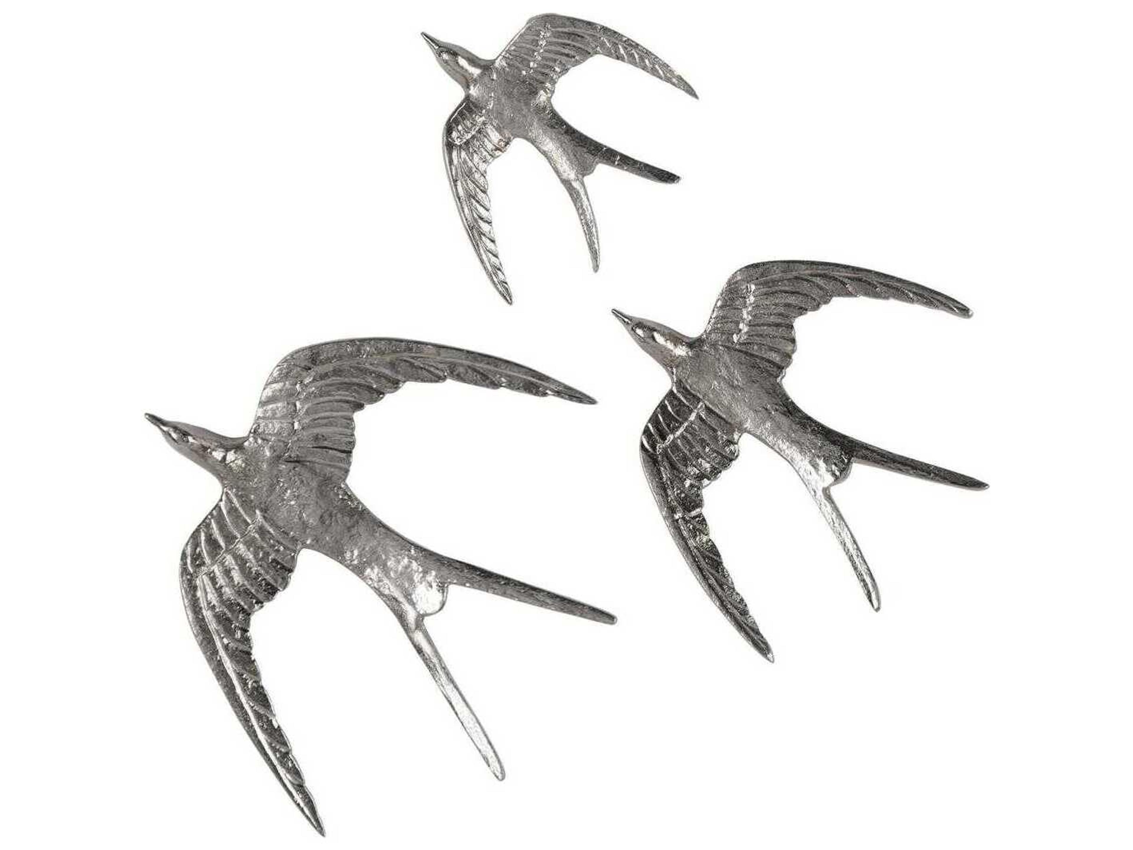 Mark McDowell's Nickel Birds in Flight Wall Art Set of 3