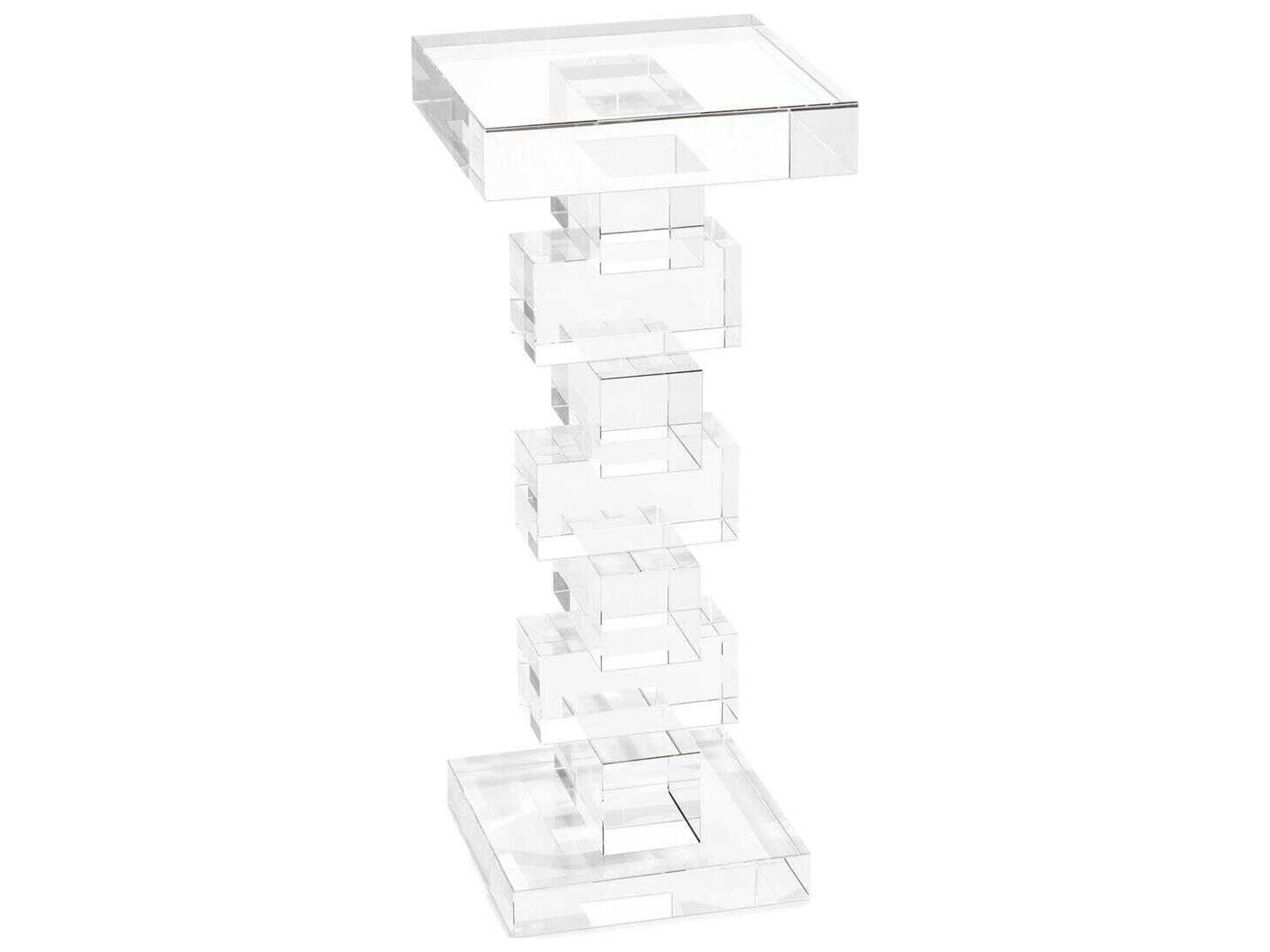 8" Square Glass End Table