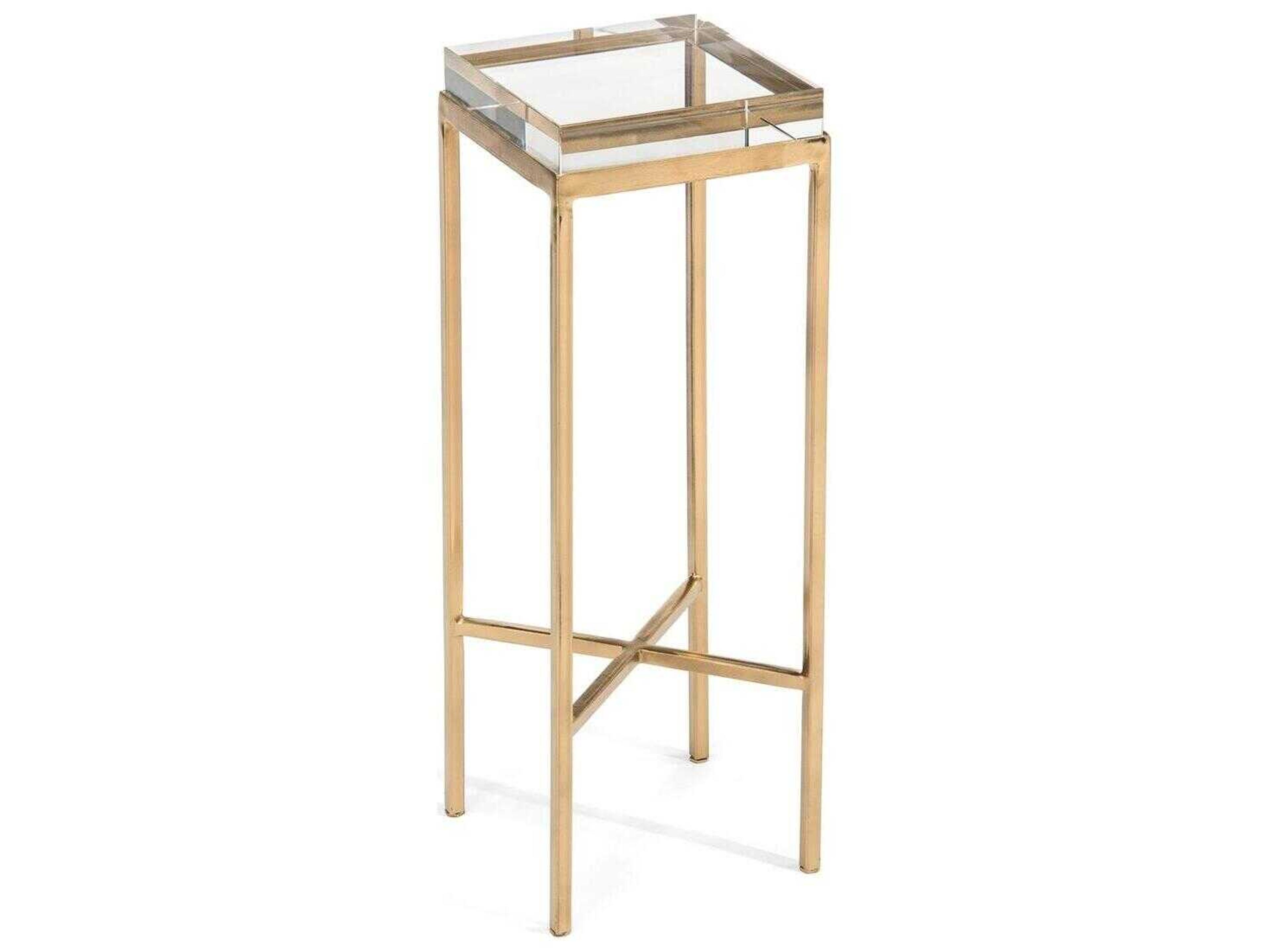 8" Square Glass End Table
