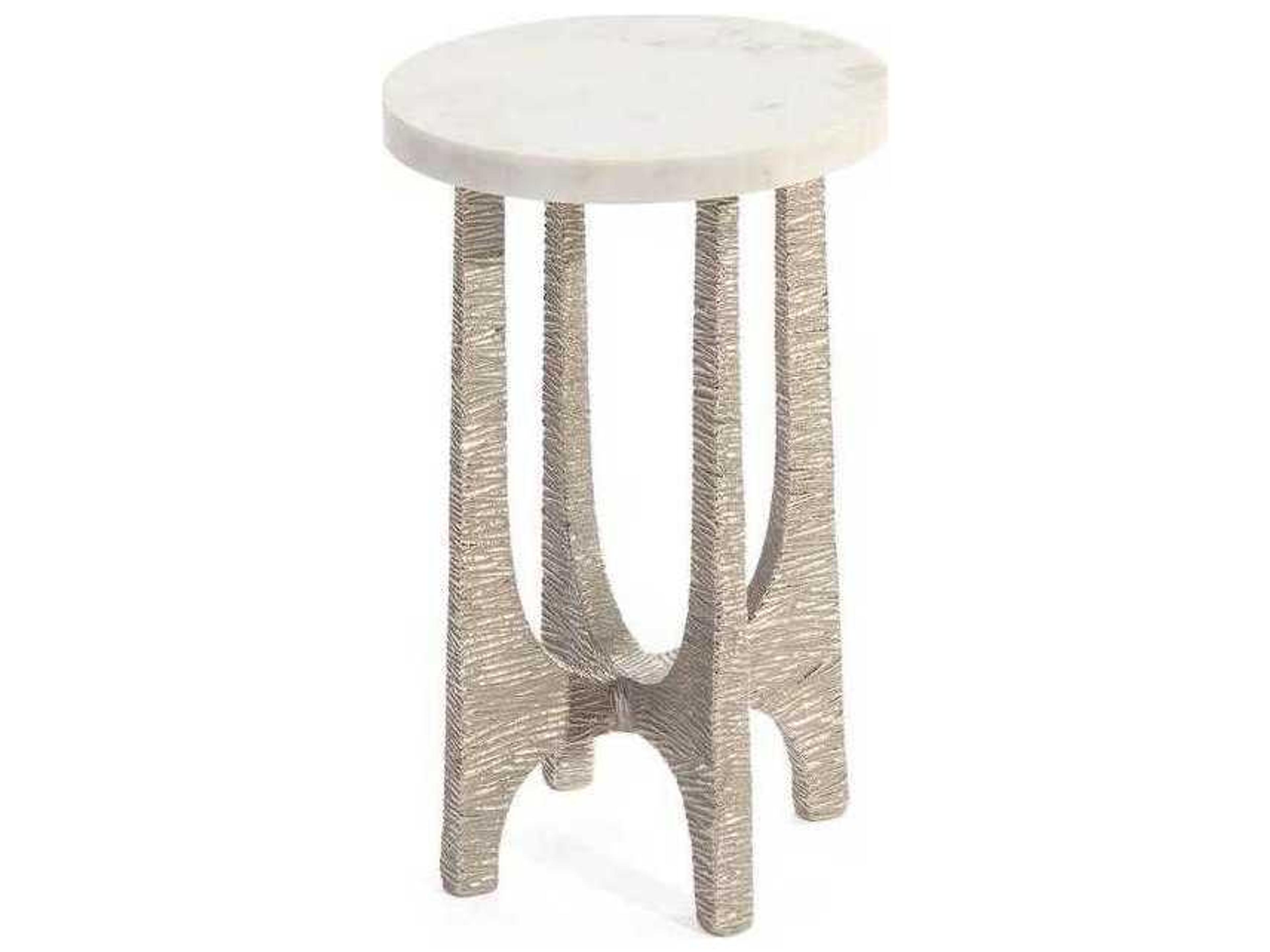 John Richard Lupu Round Marble End Table