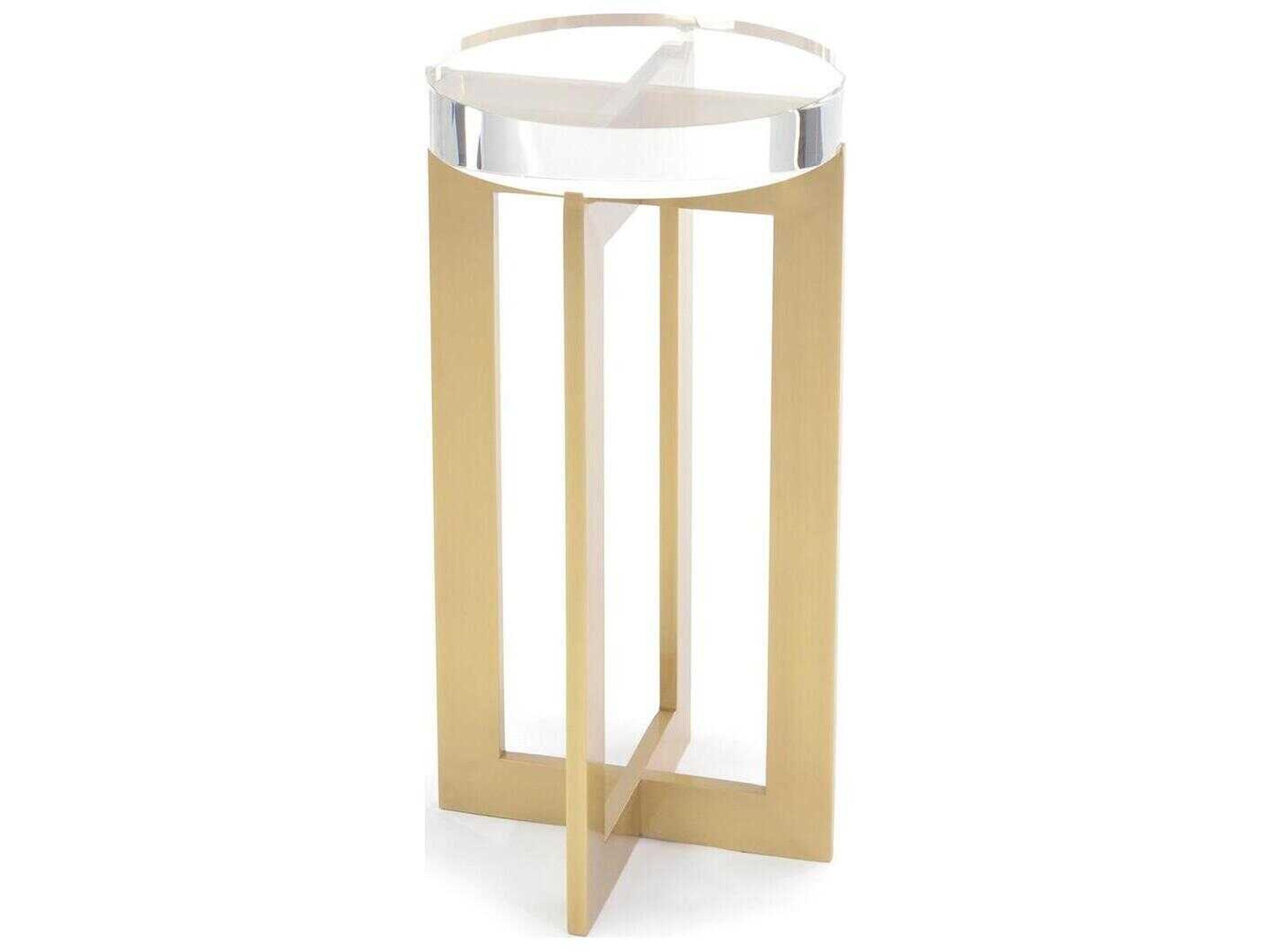 Brass and Crystal Martini Table Elegant Accent