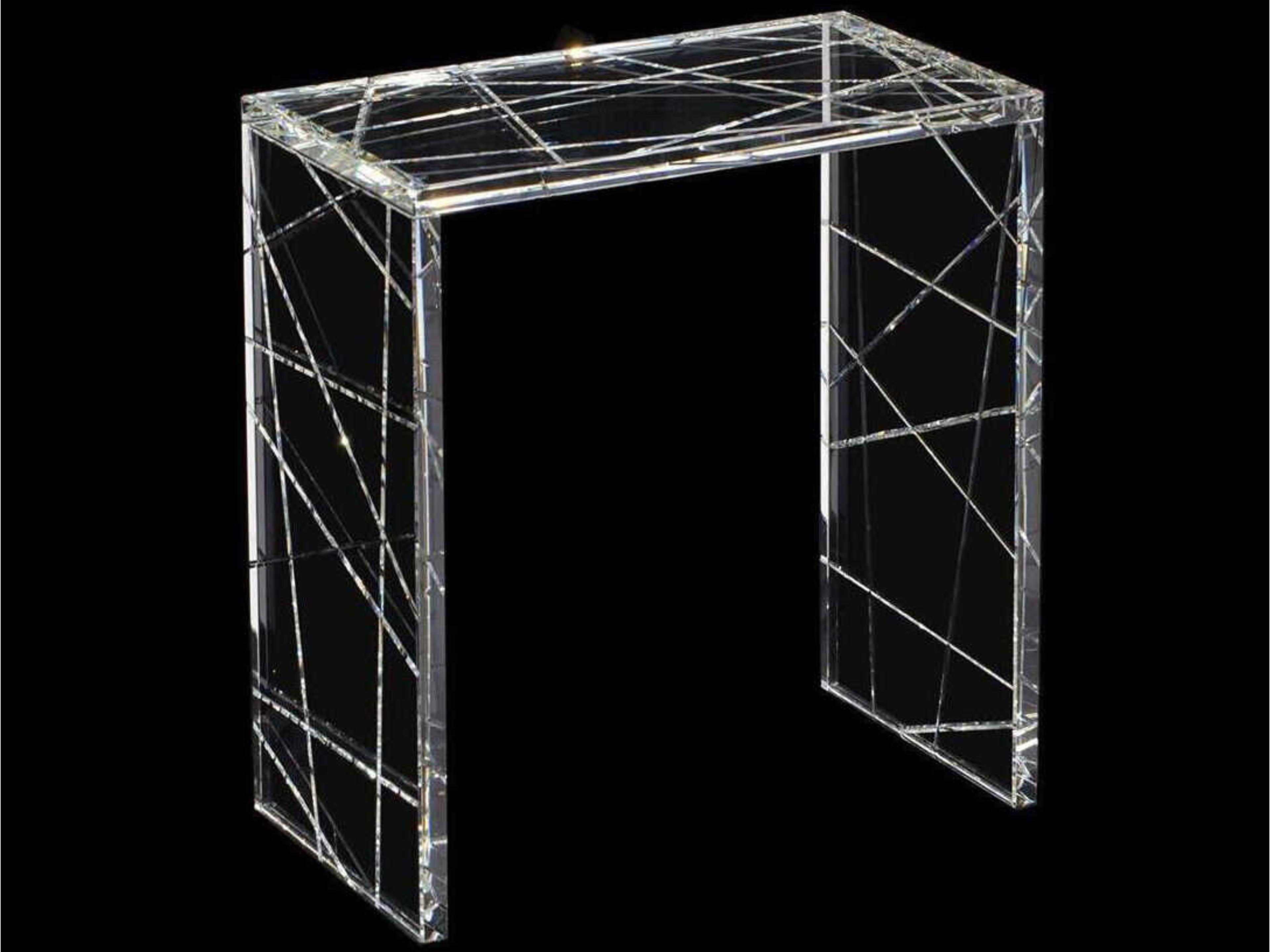 John Richard Mark McDowell Crystal Rectangular Glass Clear End Table