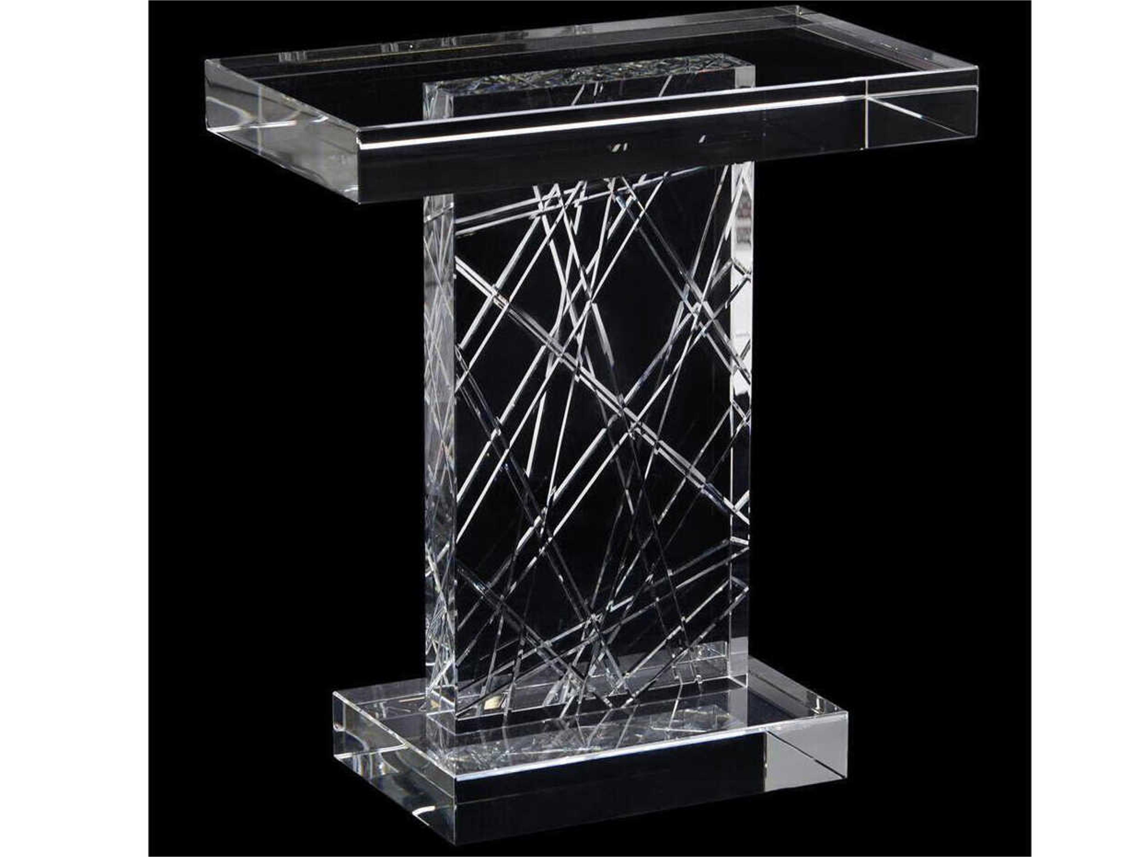 John Richard Mark McDowell Rectangular Glass Clear End Table