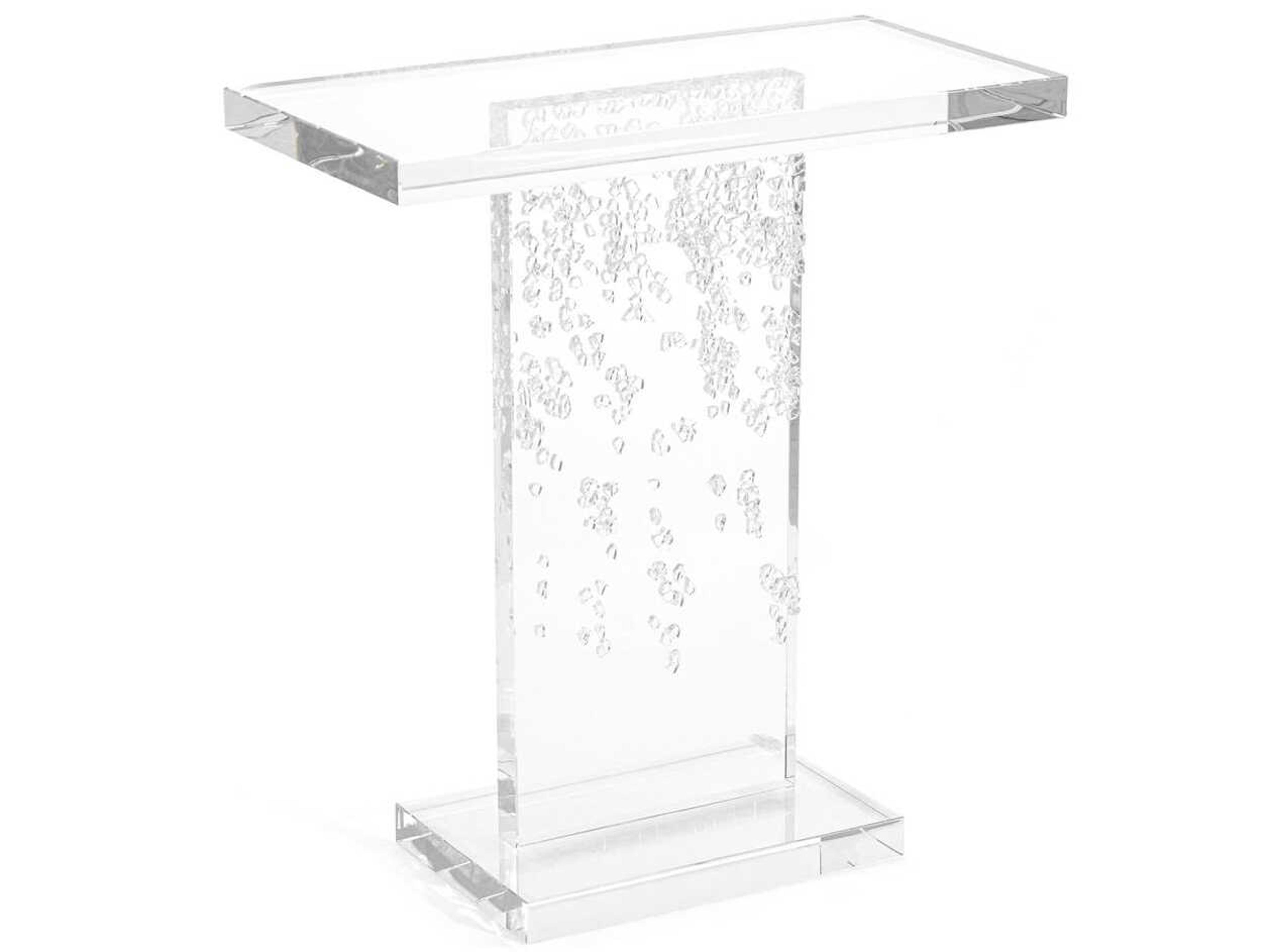 John Richard Mark McDowell Crystal Glass Drops Rectangular Clear End Table