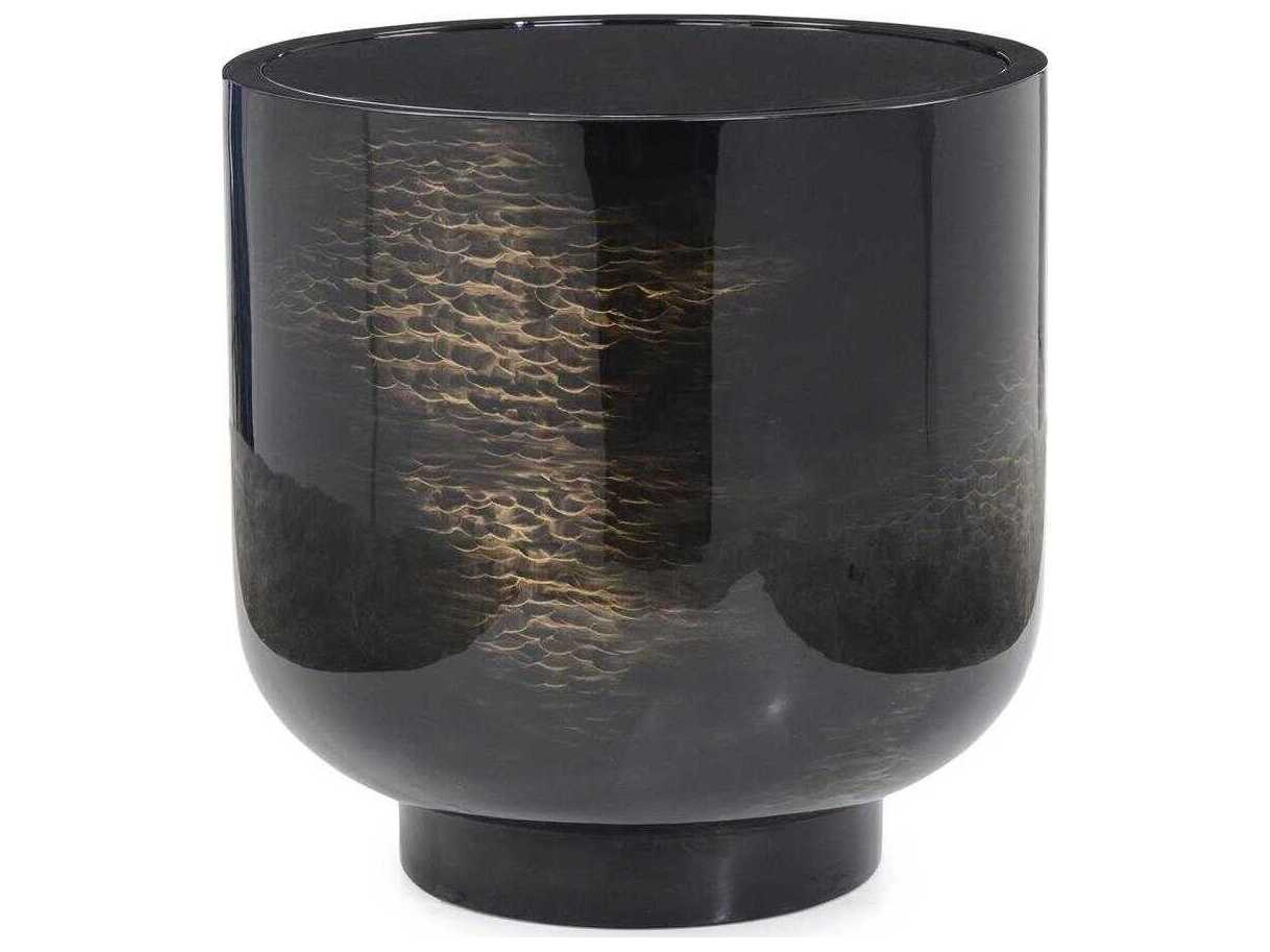 Draco Round Black Gold End Table
