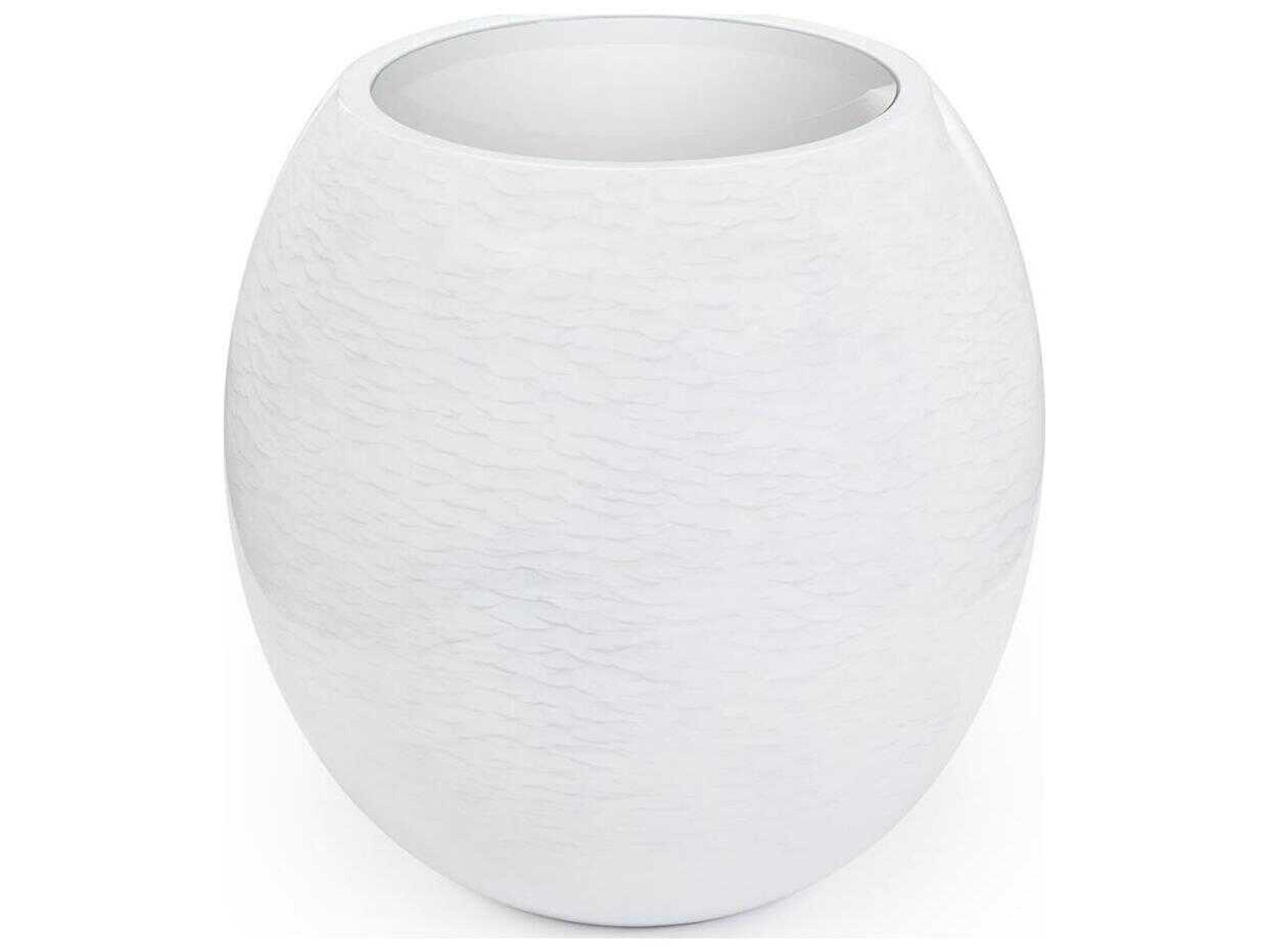 John Richard Gibbous Round Mirror Silver White End Table