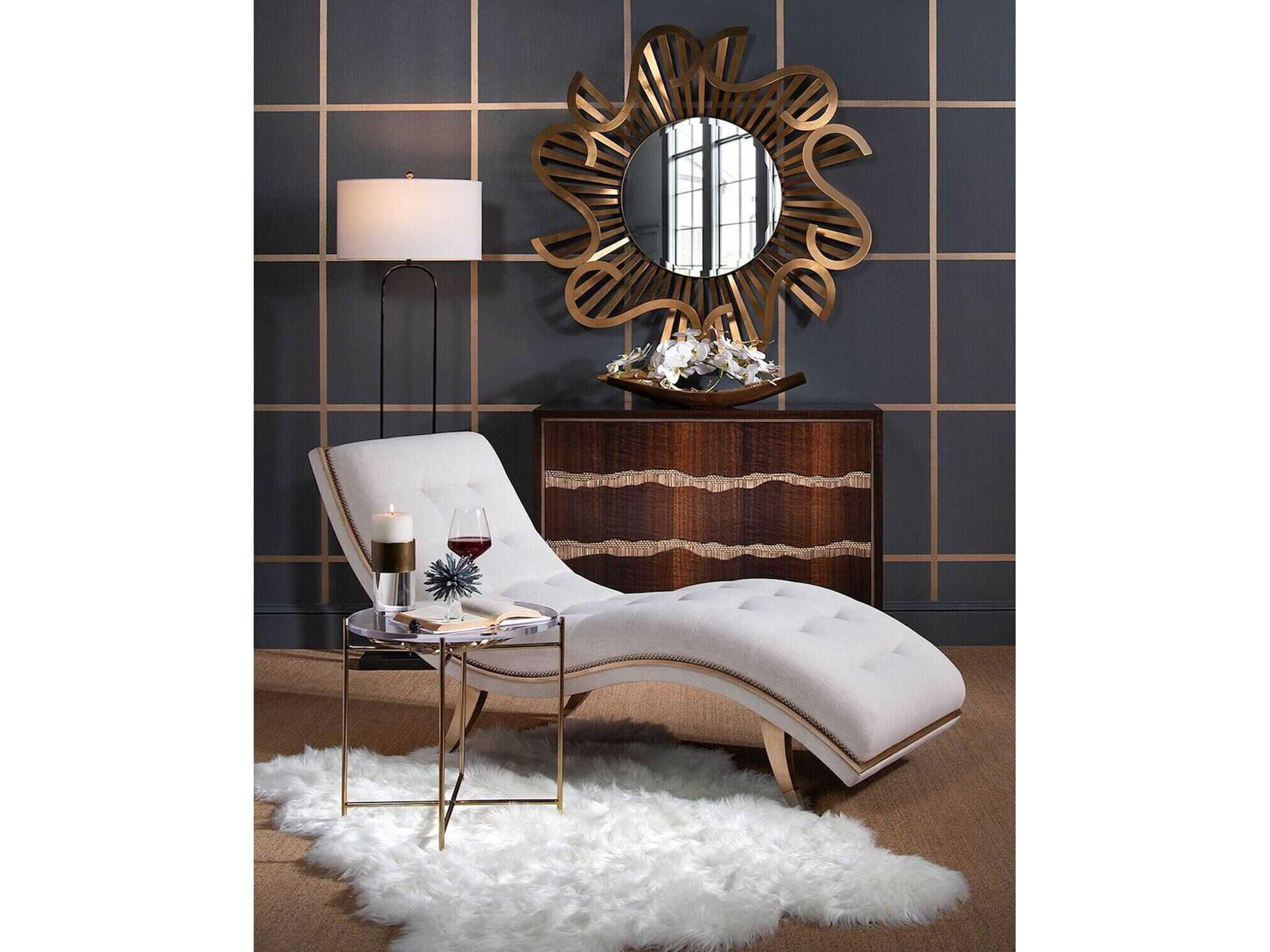 John Richard Palm Round Glass Brass End Table