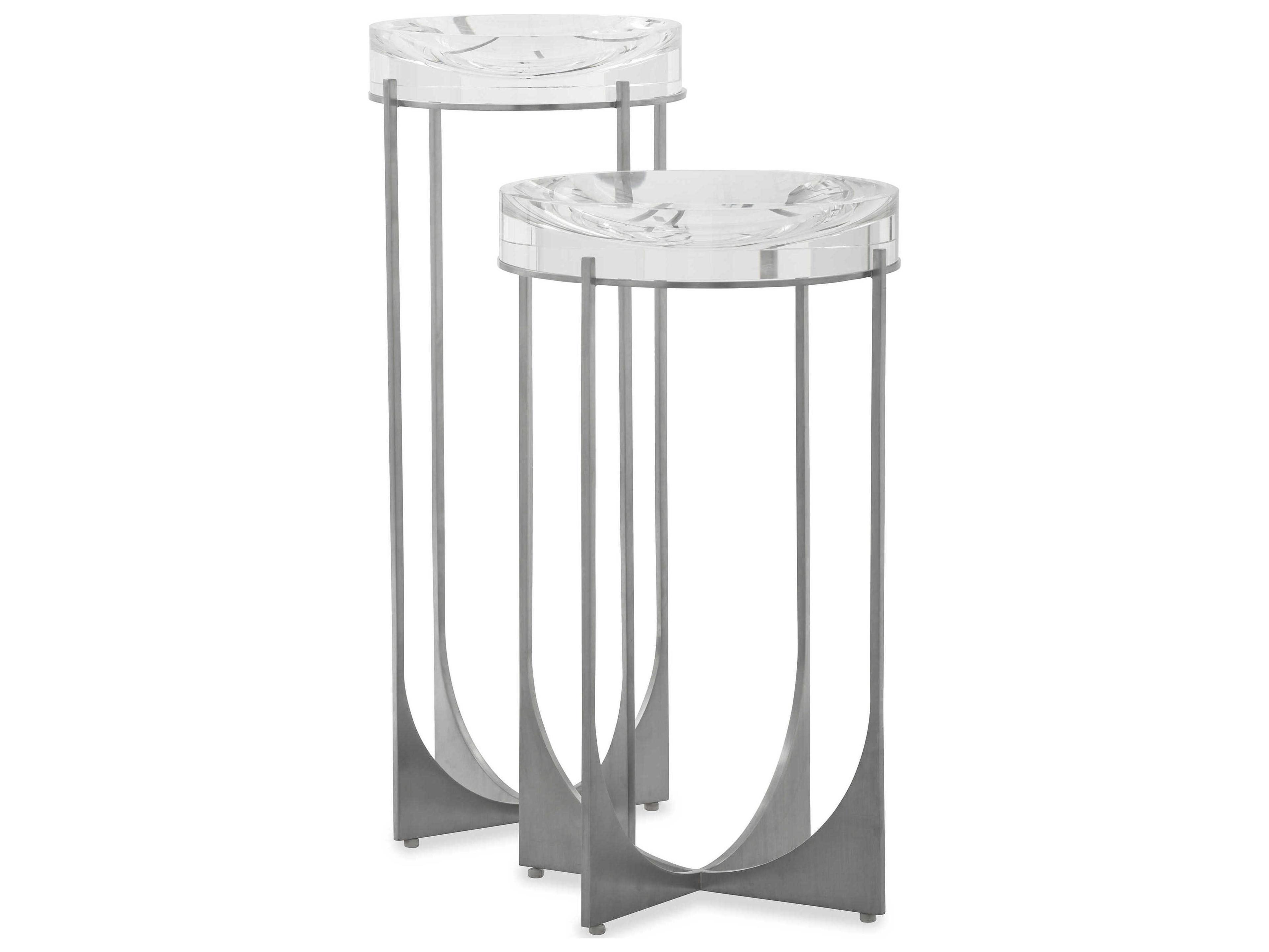 John Richard Svelte Round Silver End Table