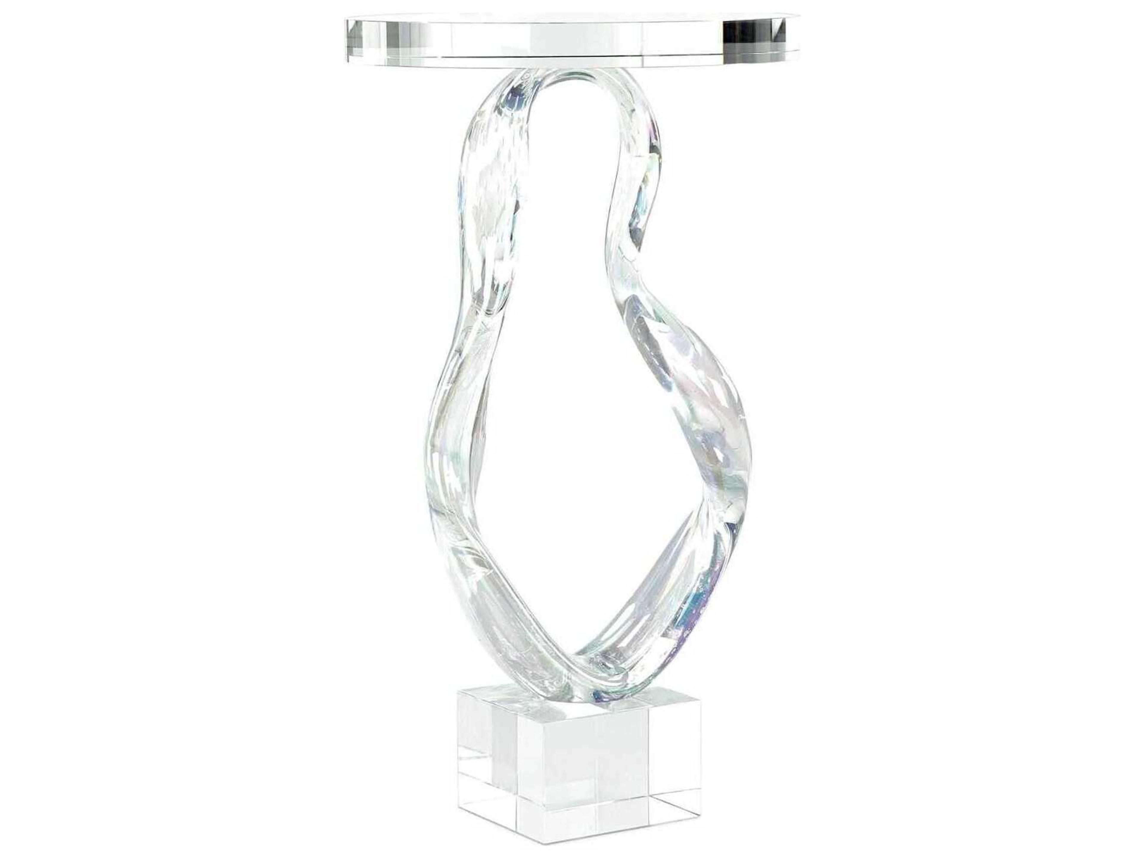 Prismatic Loop Round Clear End Table