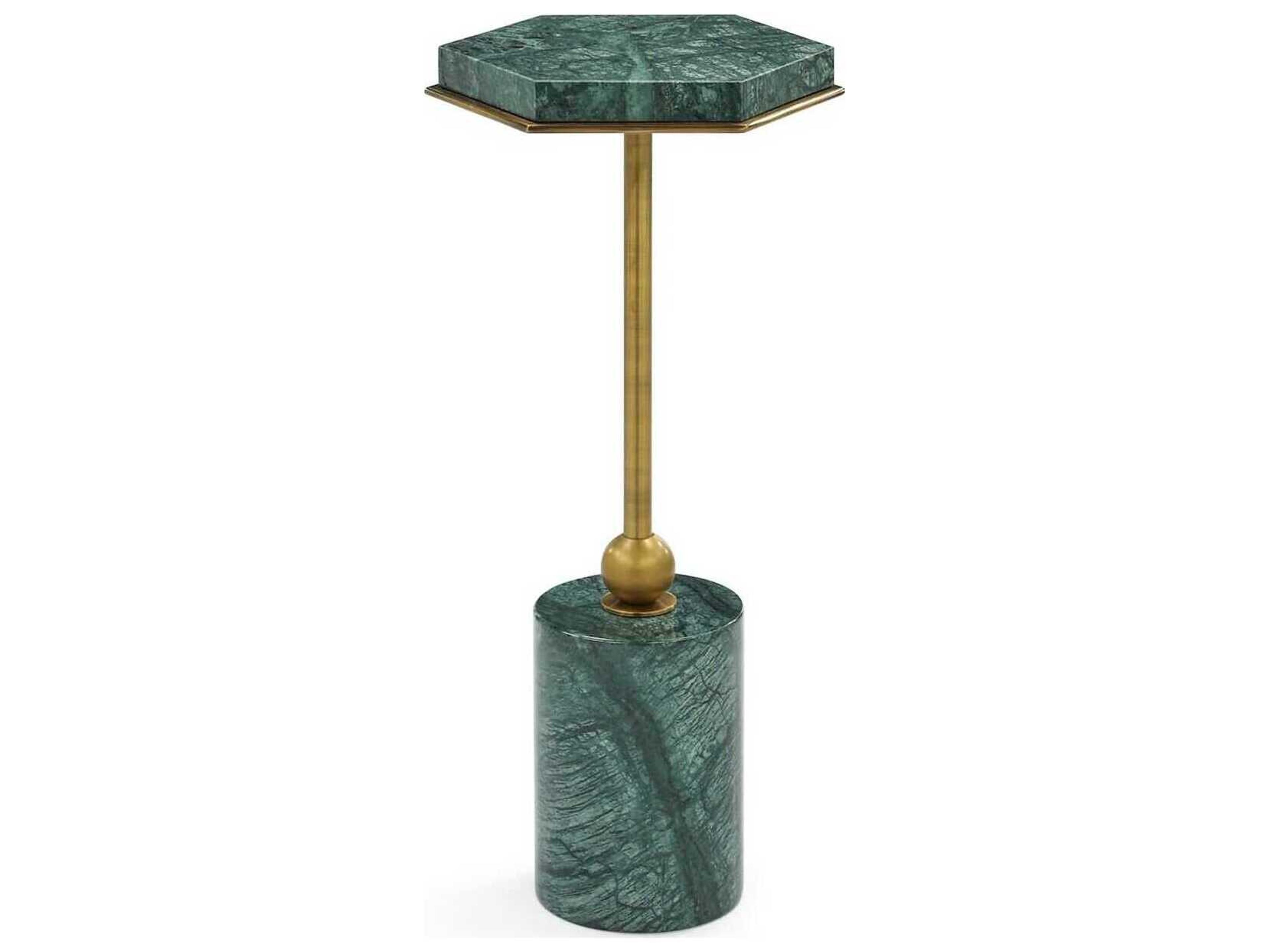 John Richard Verde Hexagon Marble End Table