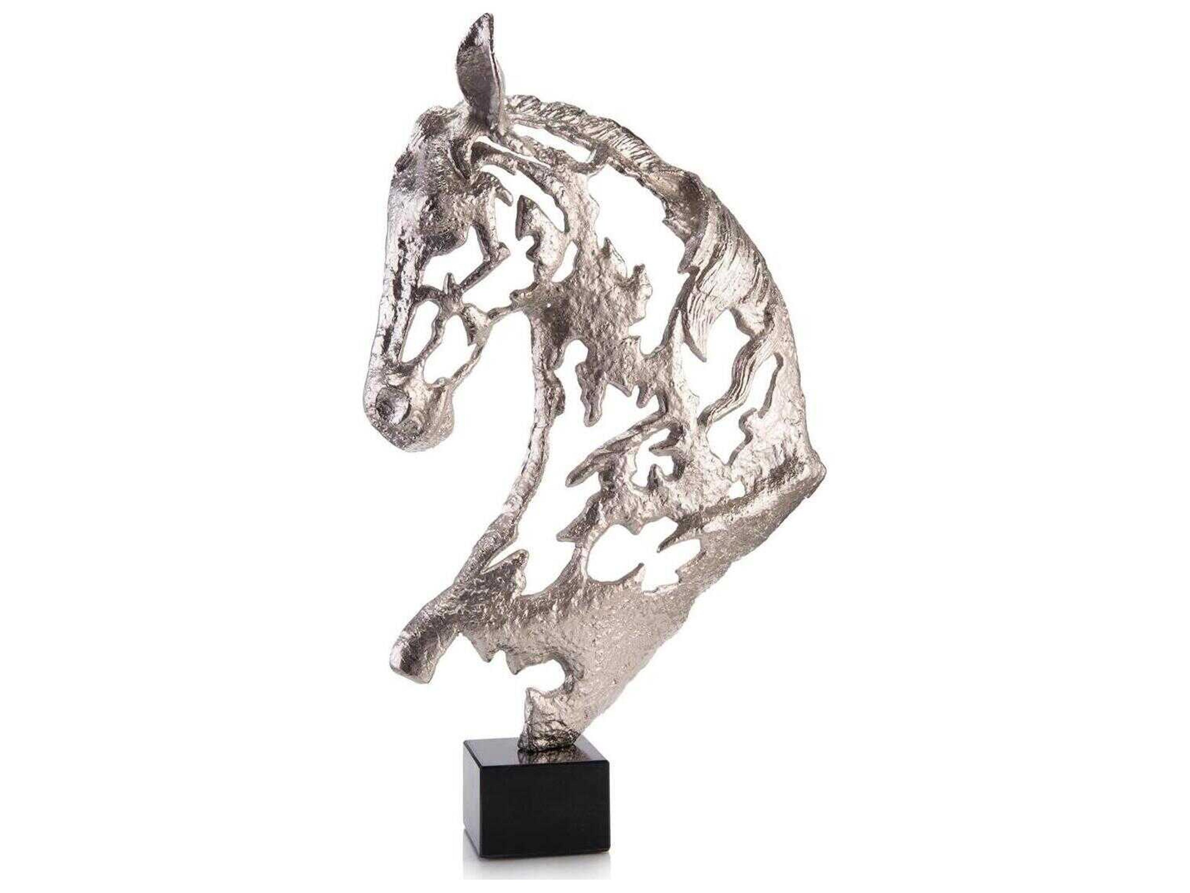 Nickel Horse's Head Sculpture
