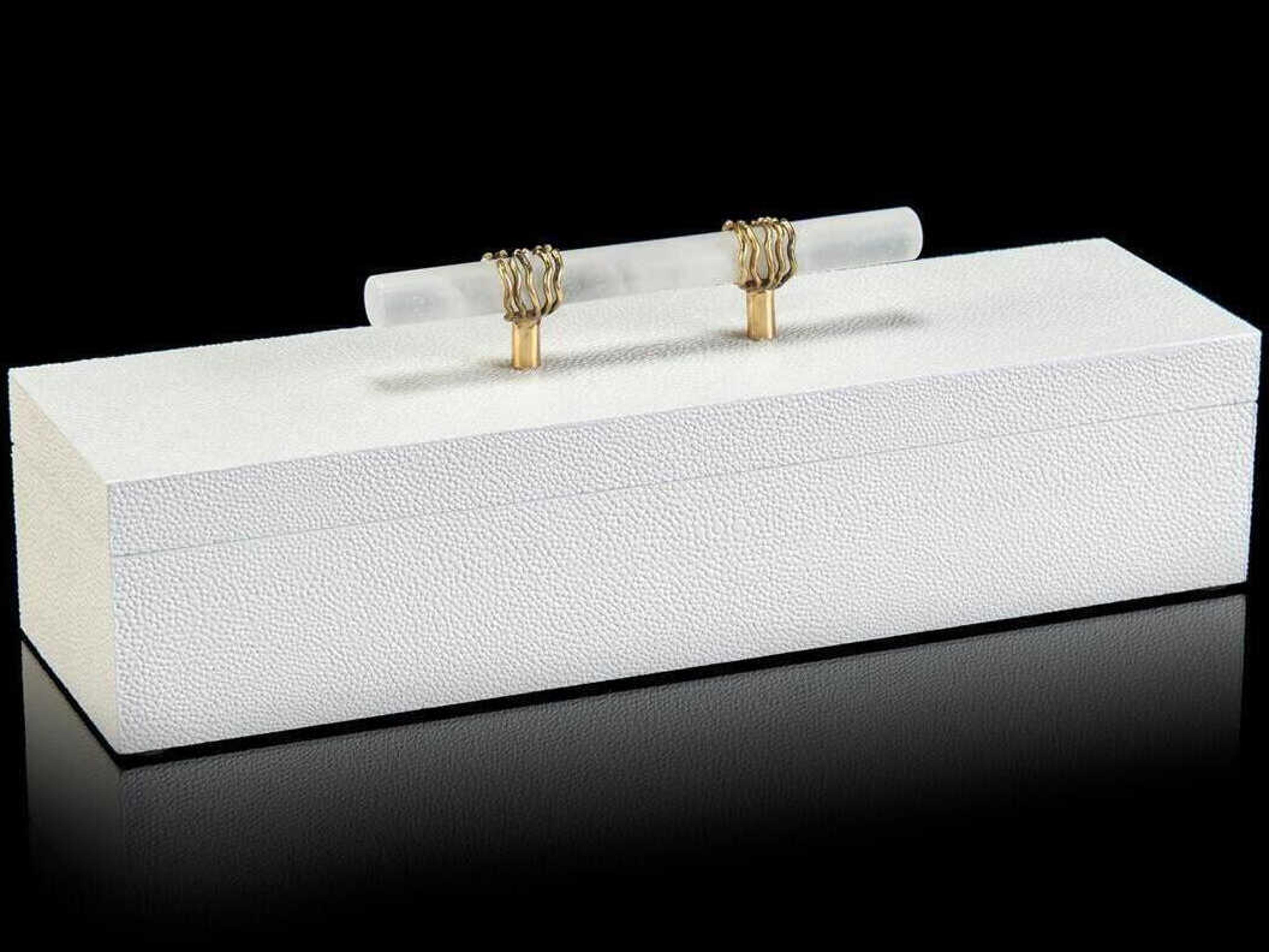 John Richard White Box with Alabaster Handles