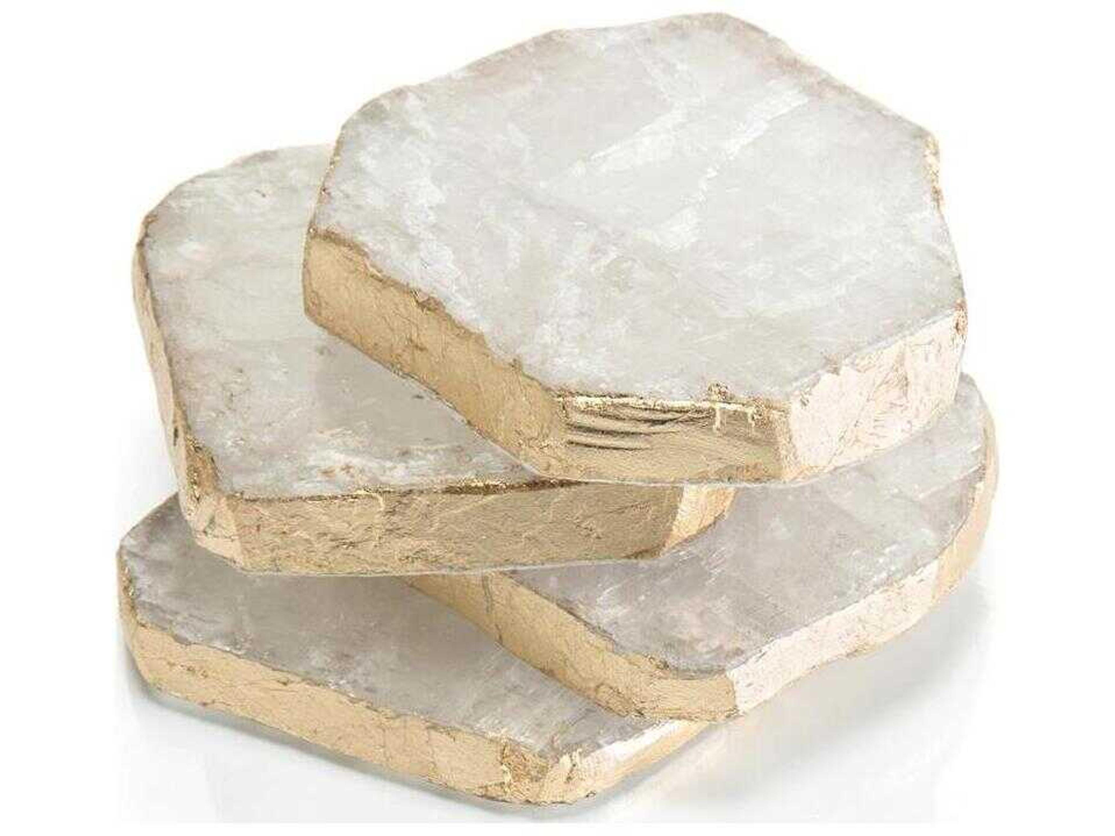 John Richard Selenite Coasters Set Of 4