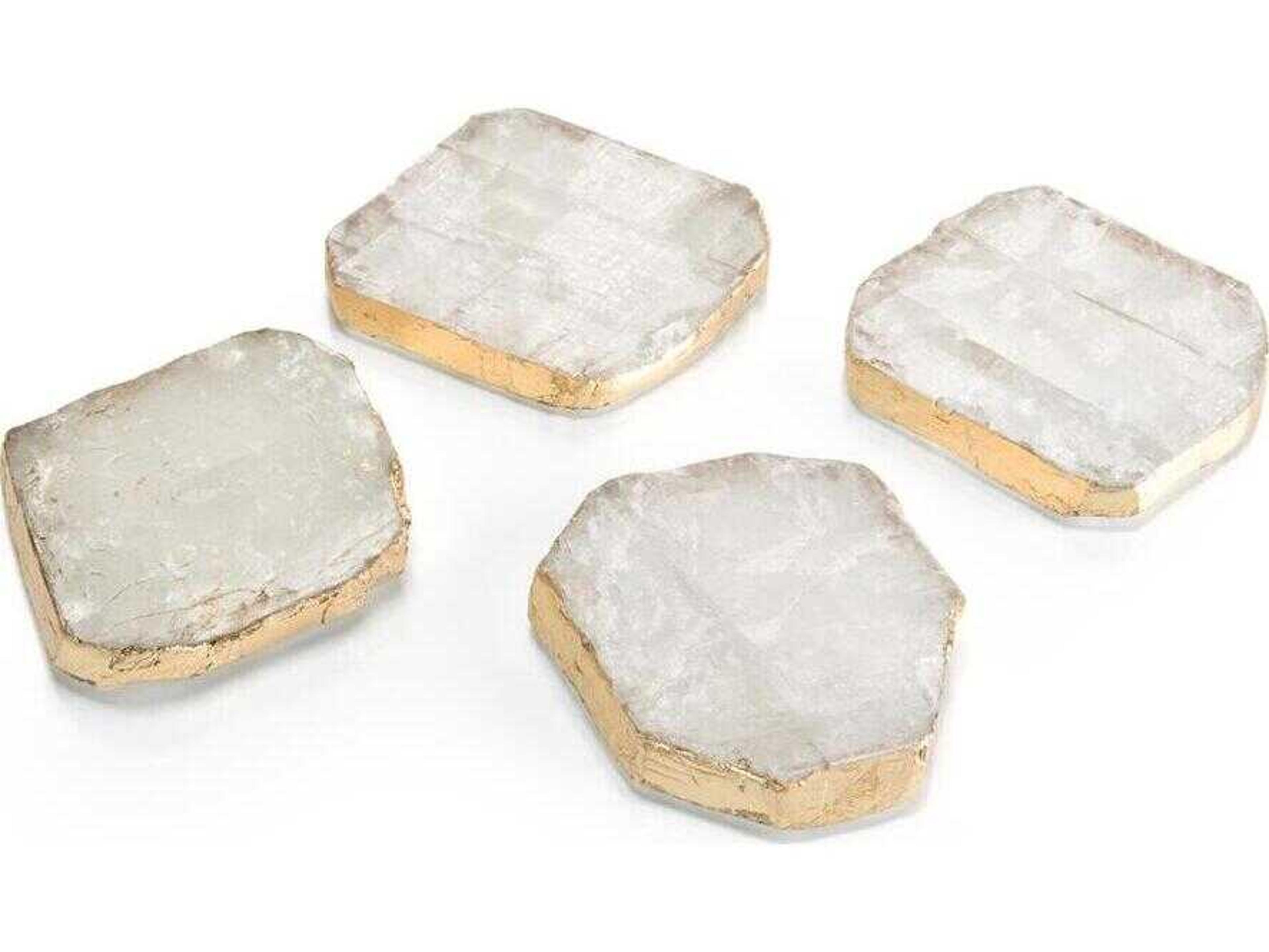 John Richard Selenite Coasters Set Of 4