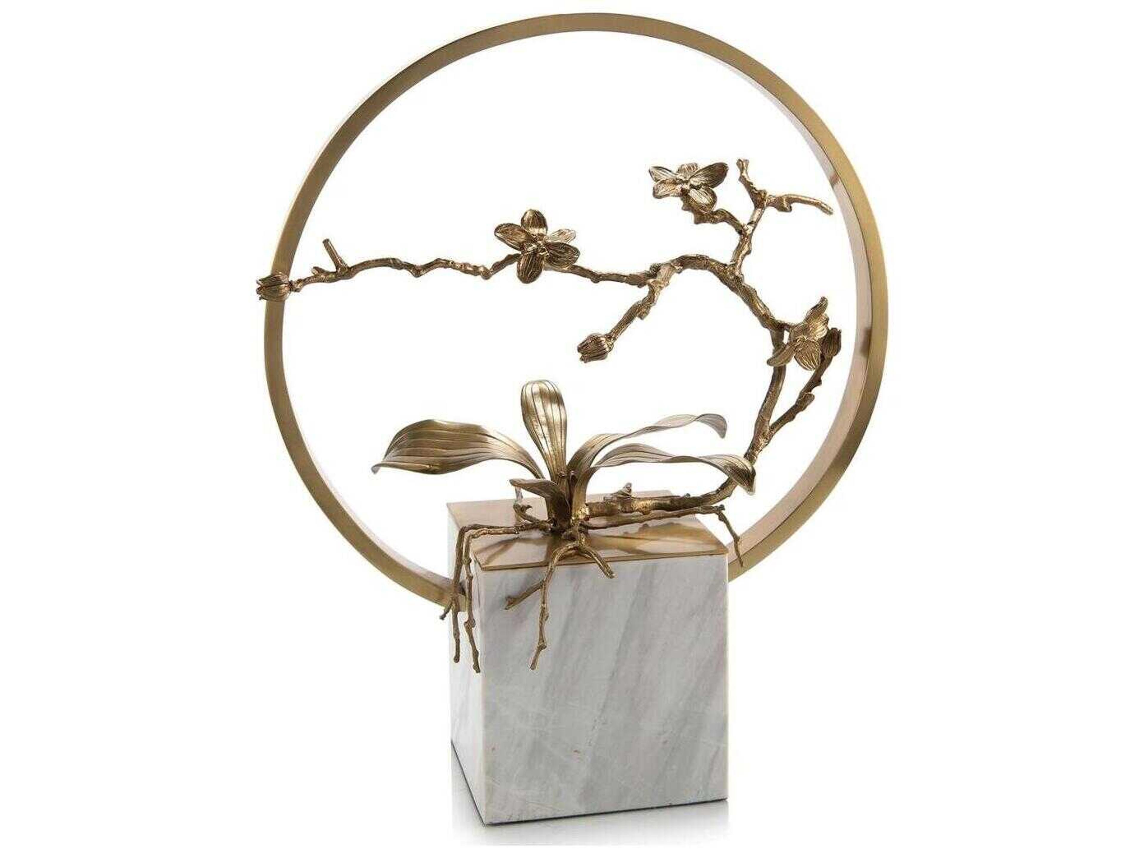 John Richard Antique Brass Orchid Sculpture