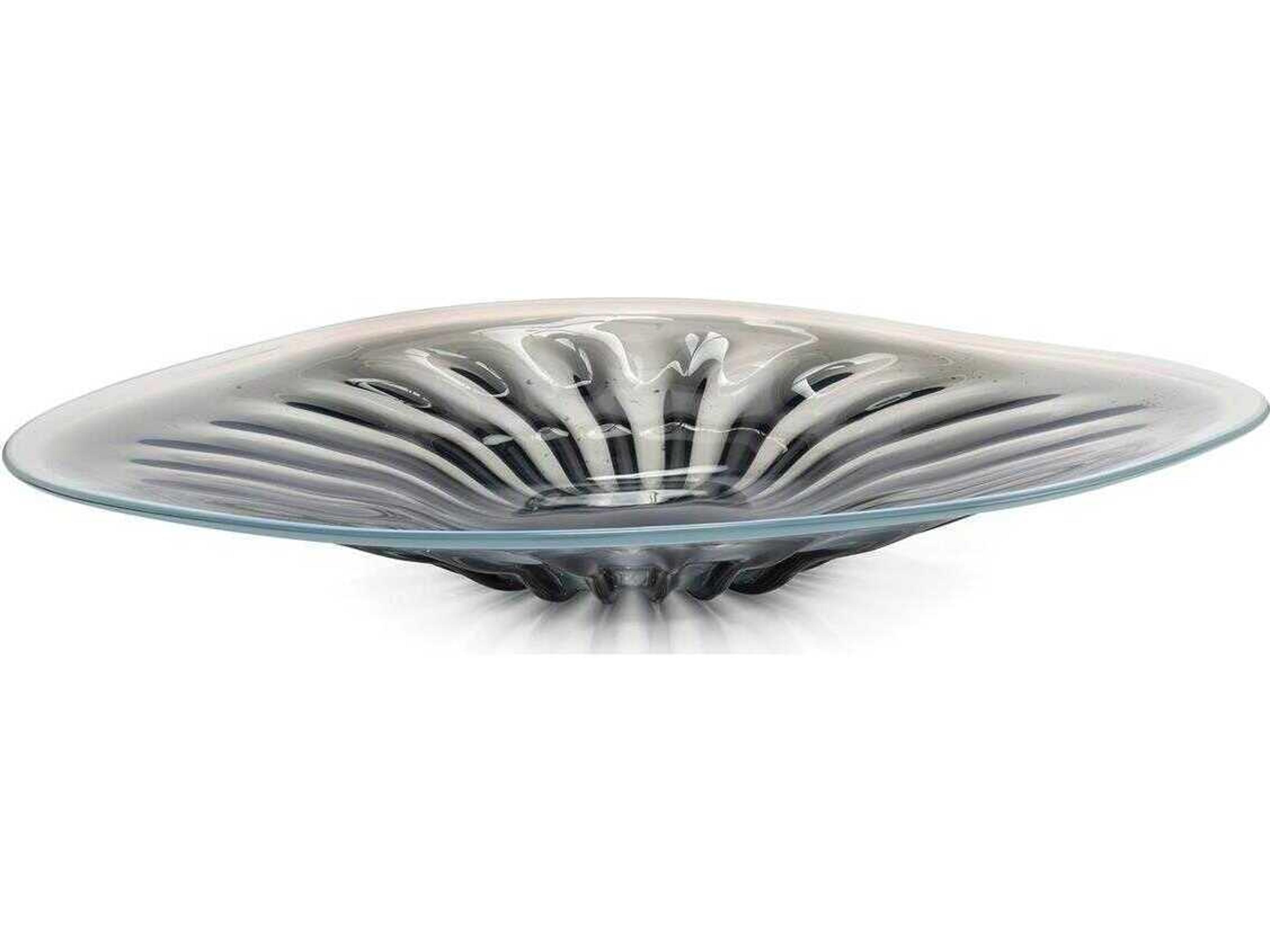 Rays of Blue and White Decorative Glass Charger