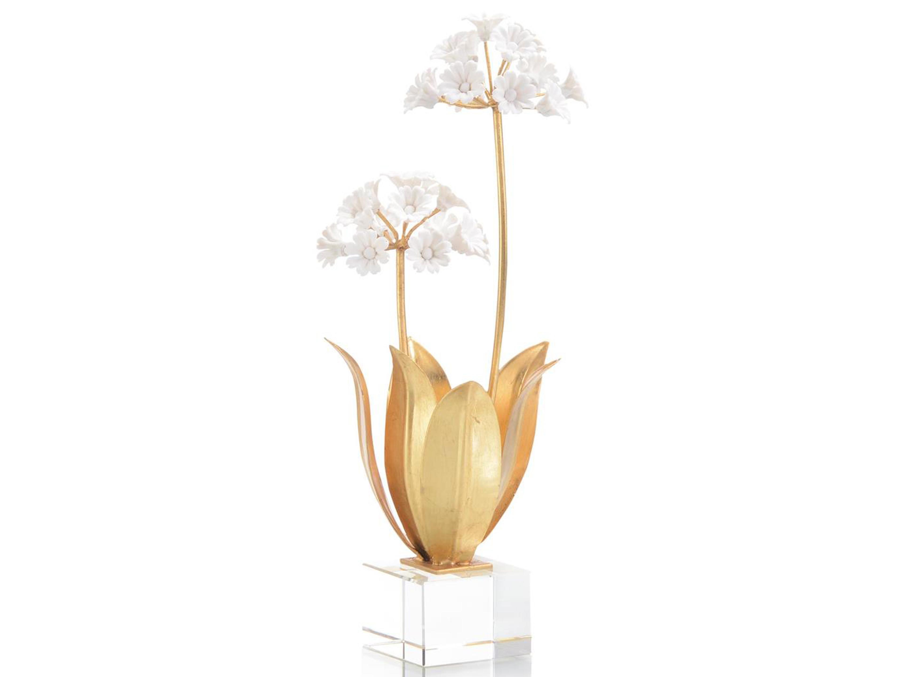 John Richard Gold Allium Moly in Porcelain Sculpture