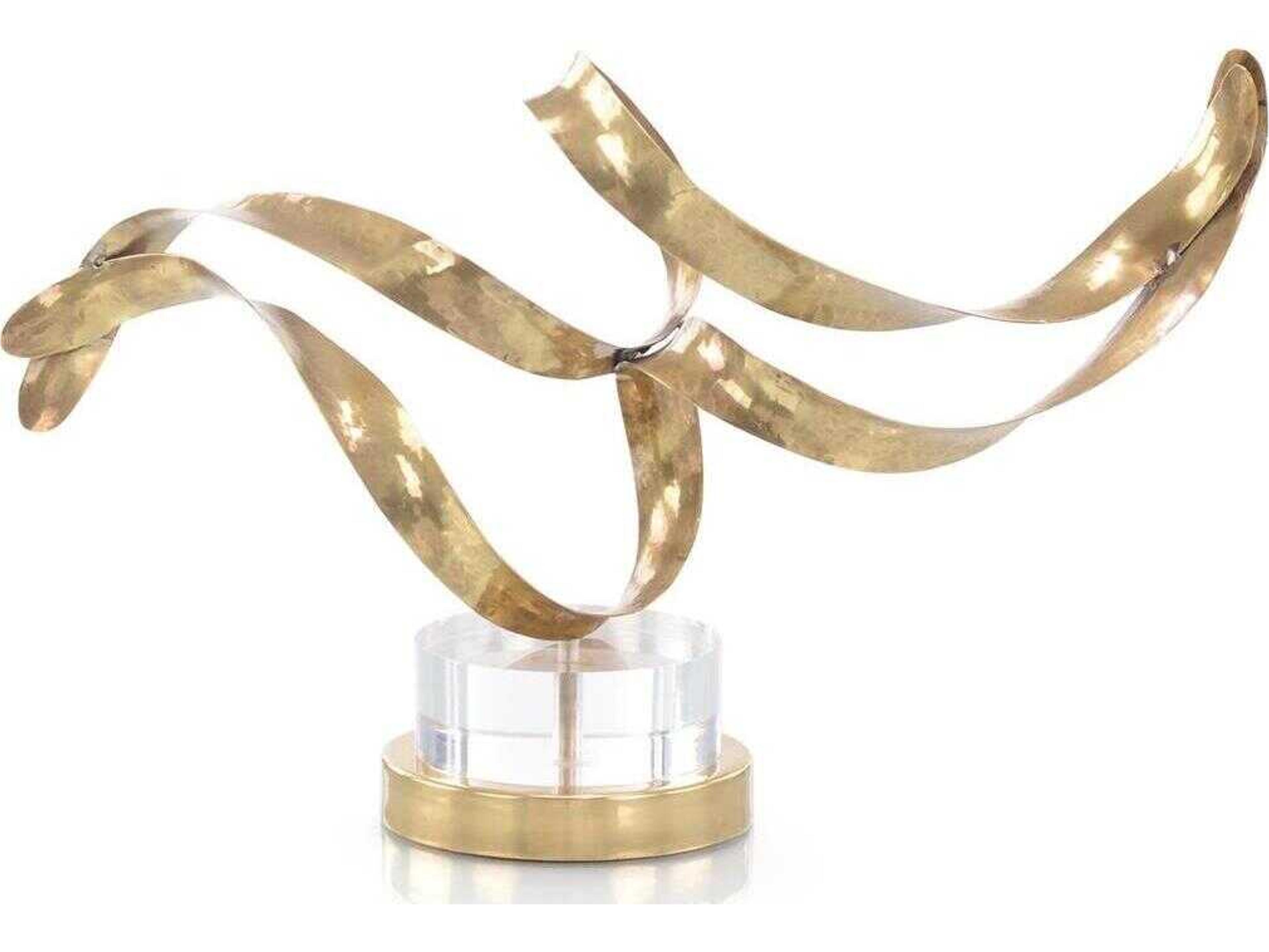 Antique Brass Sculptural Ribbons-III Sculpture