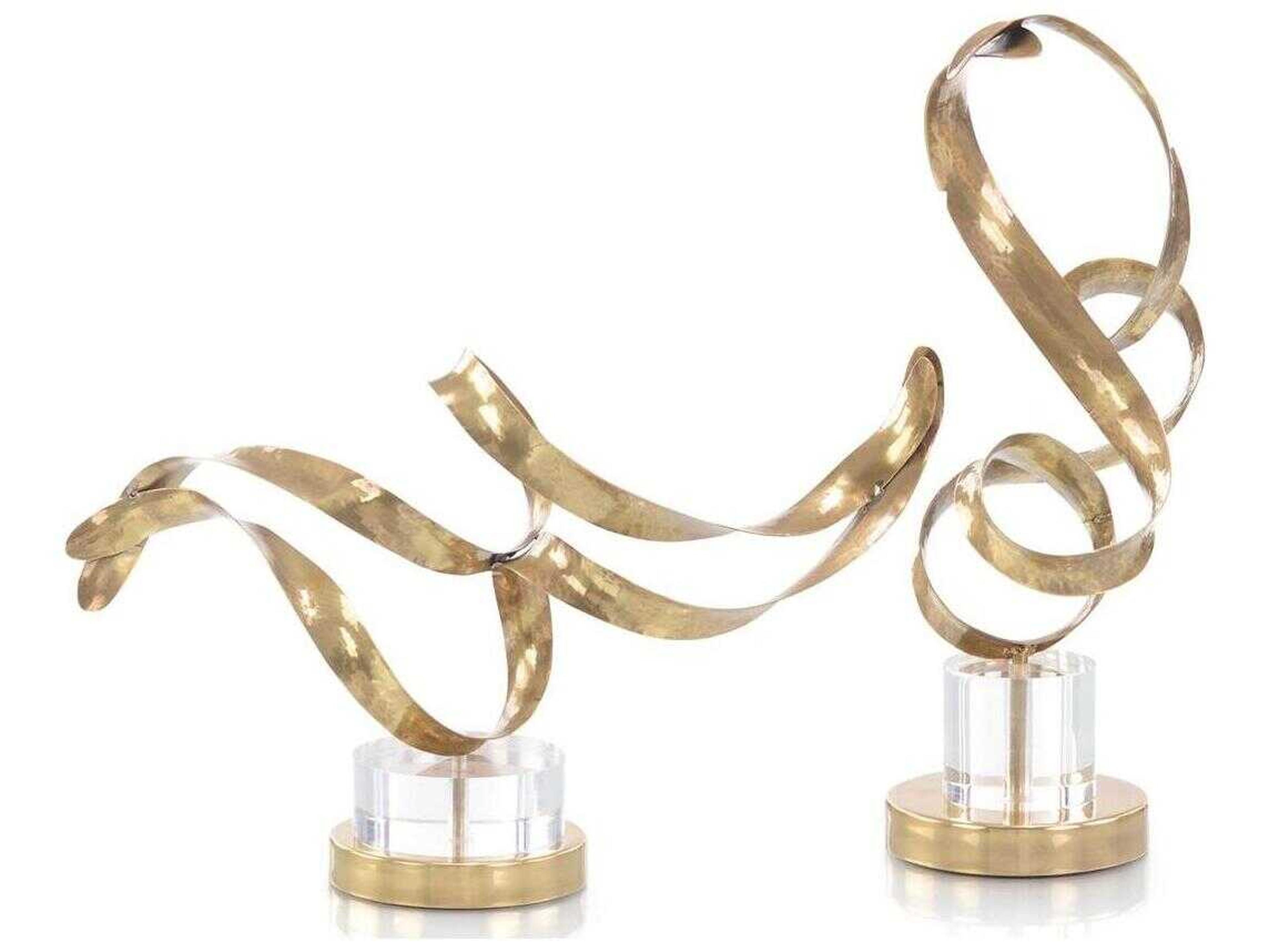 John Richard Antique Brass Sculptural Ribbons-III Sculpture