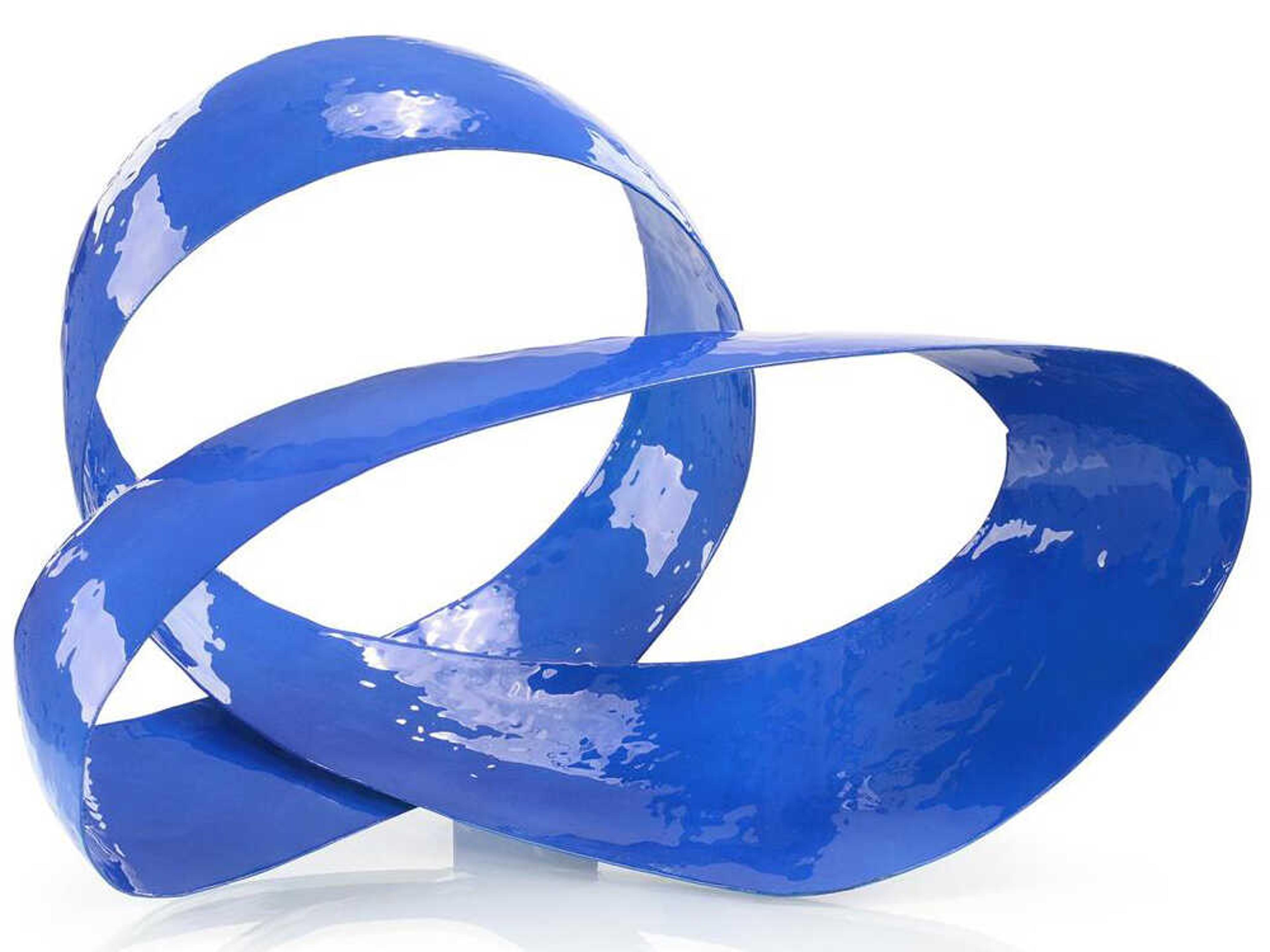John Richard Blue Artistic Swirl-III Sculpture