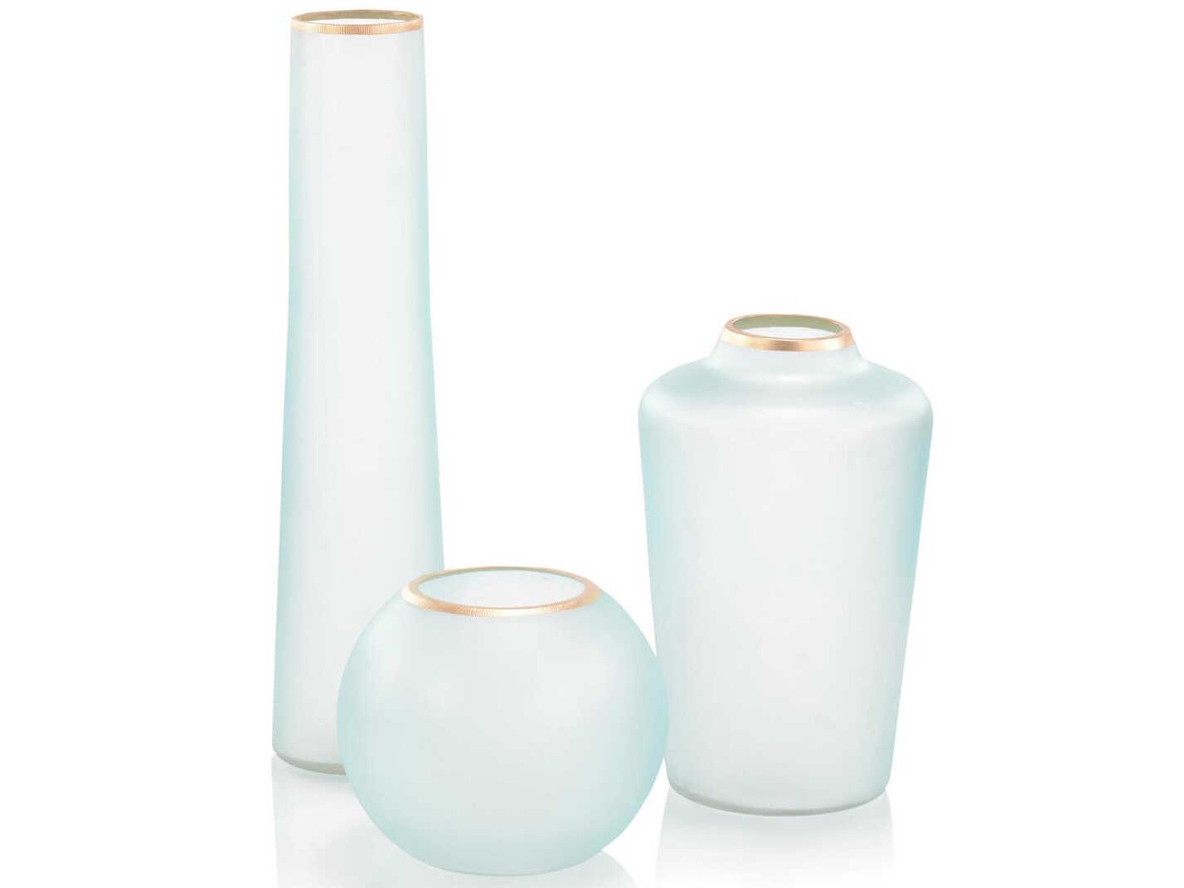 Whisper Blue Glass Vase Set of 3