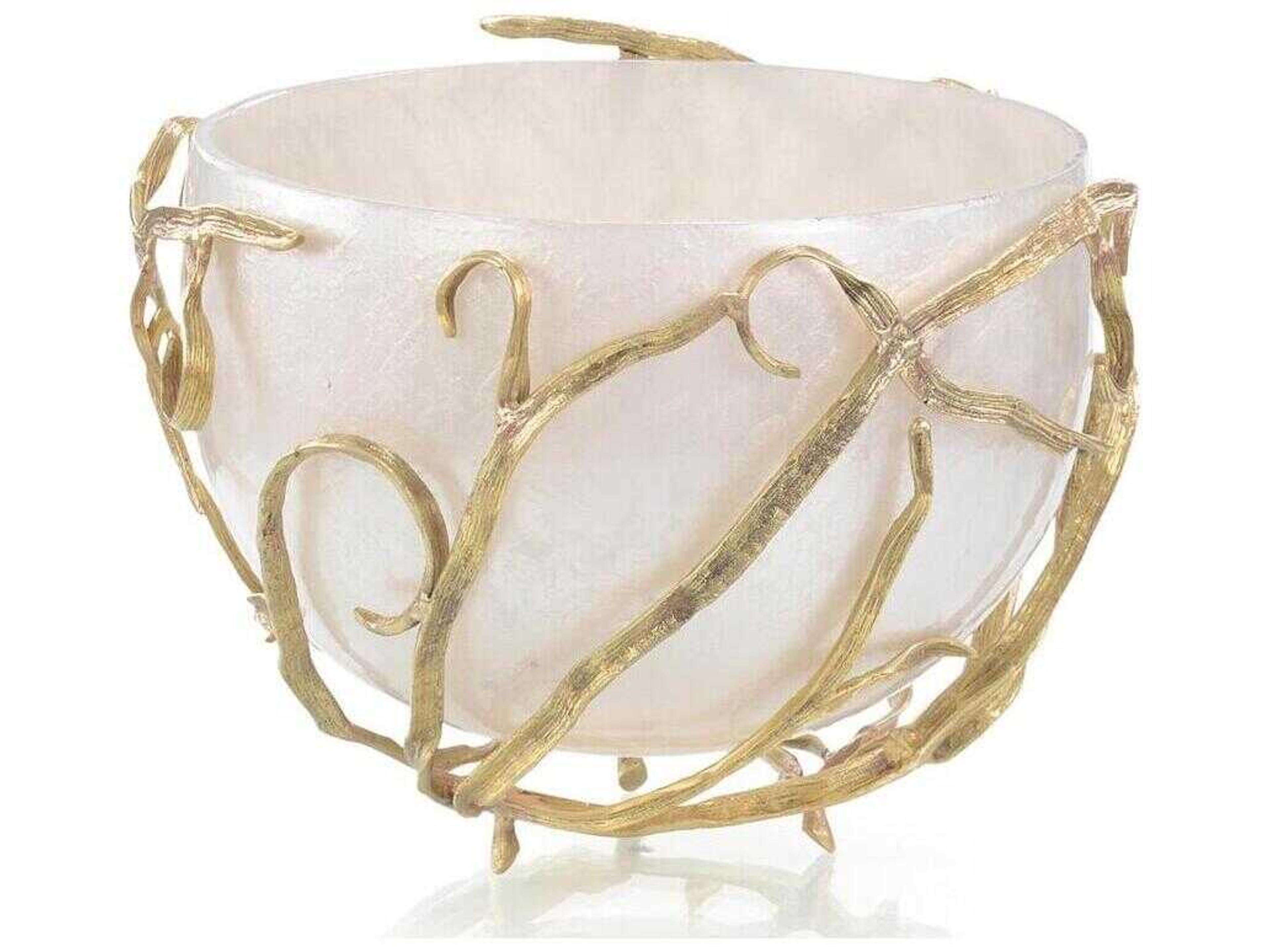 John Richard White Reeds and Cream Decorative Bowl