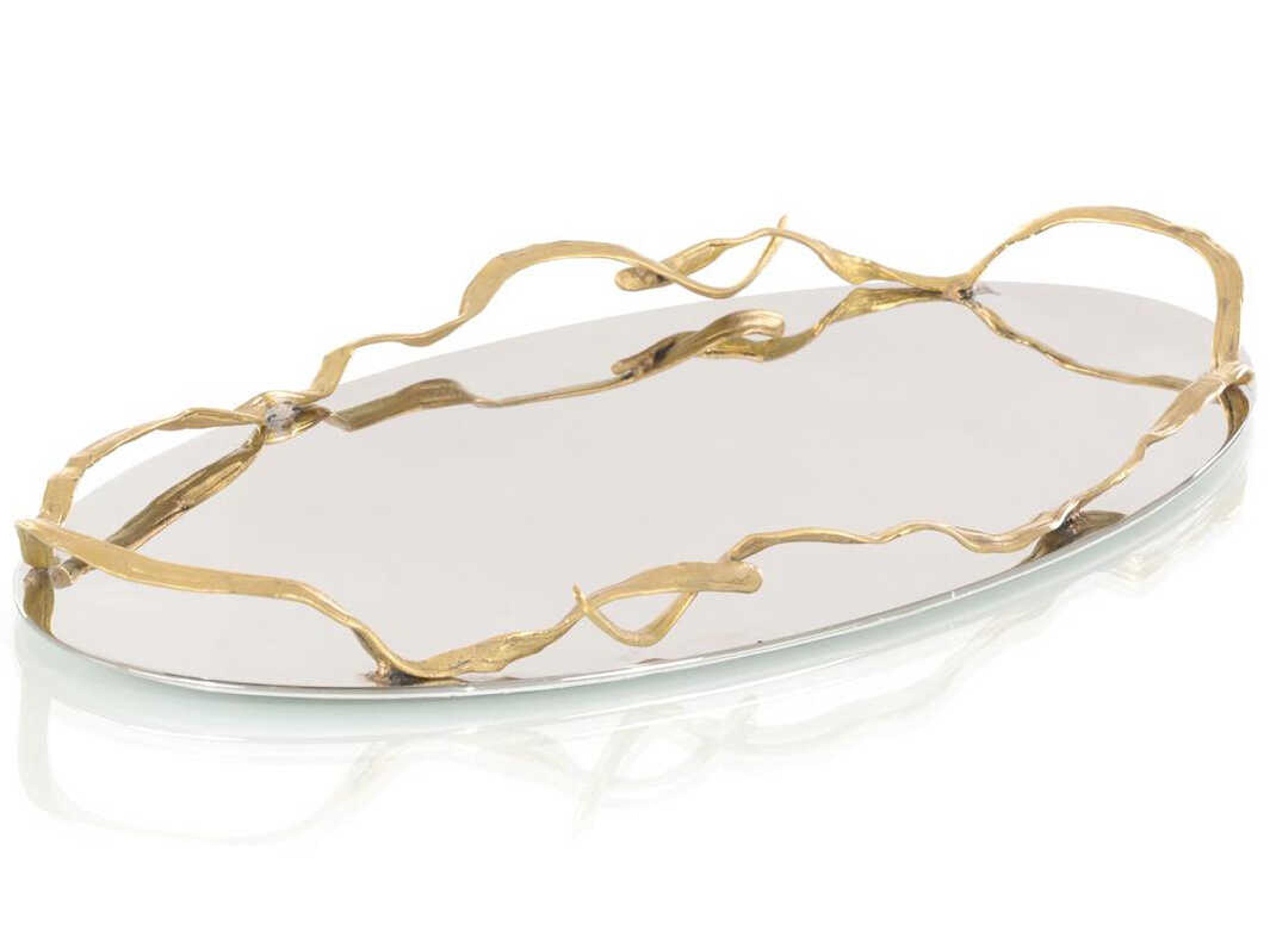 Silver Rippled Ribbon Serving Tray