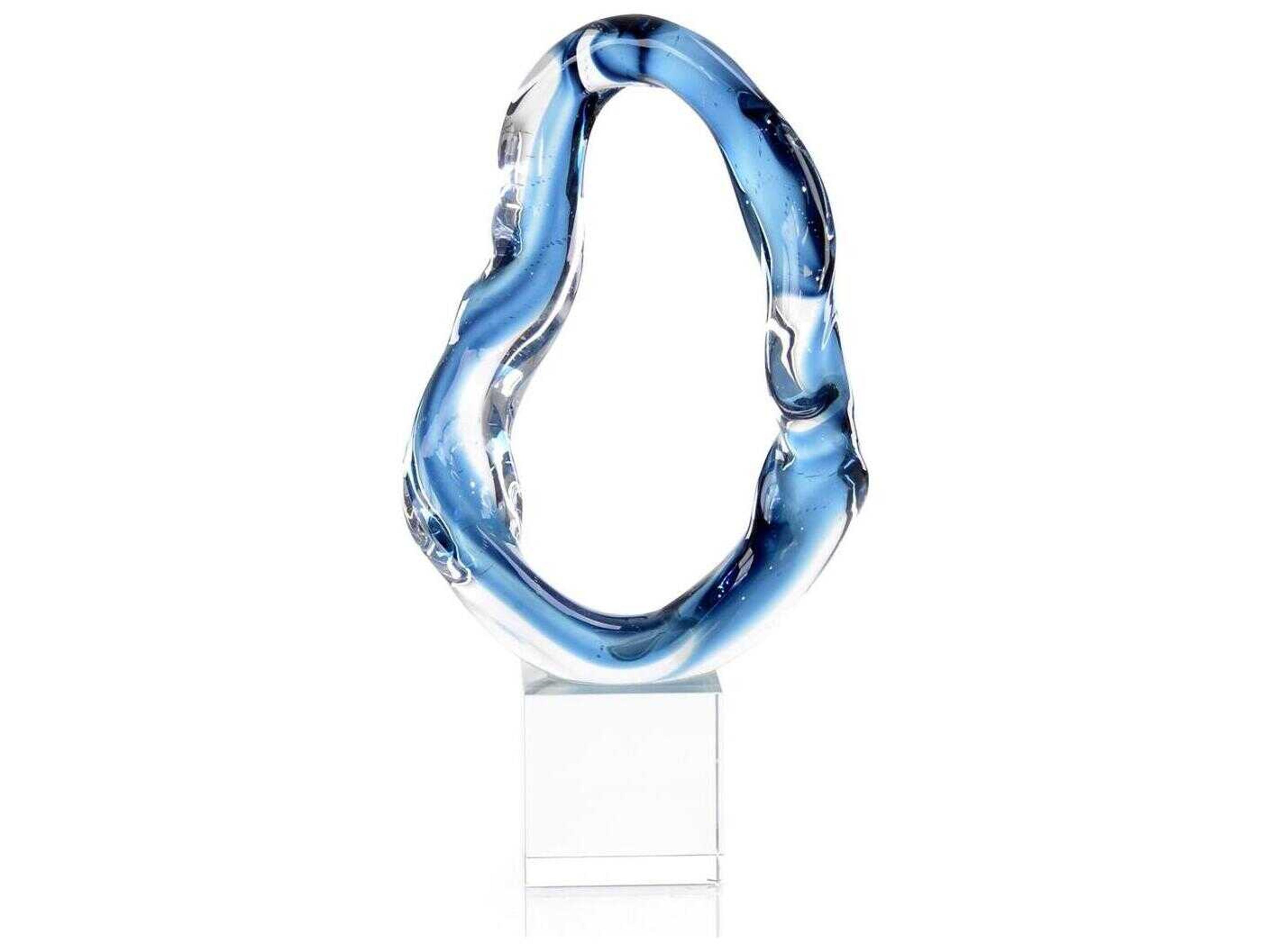 Blue Handblown Glass Sculpture