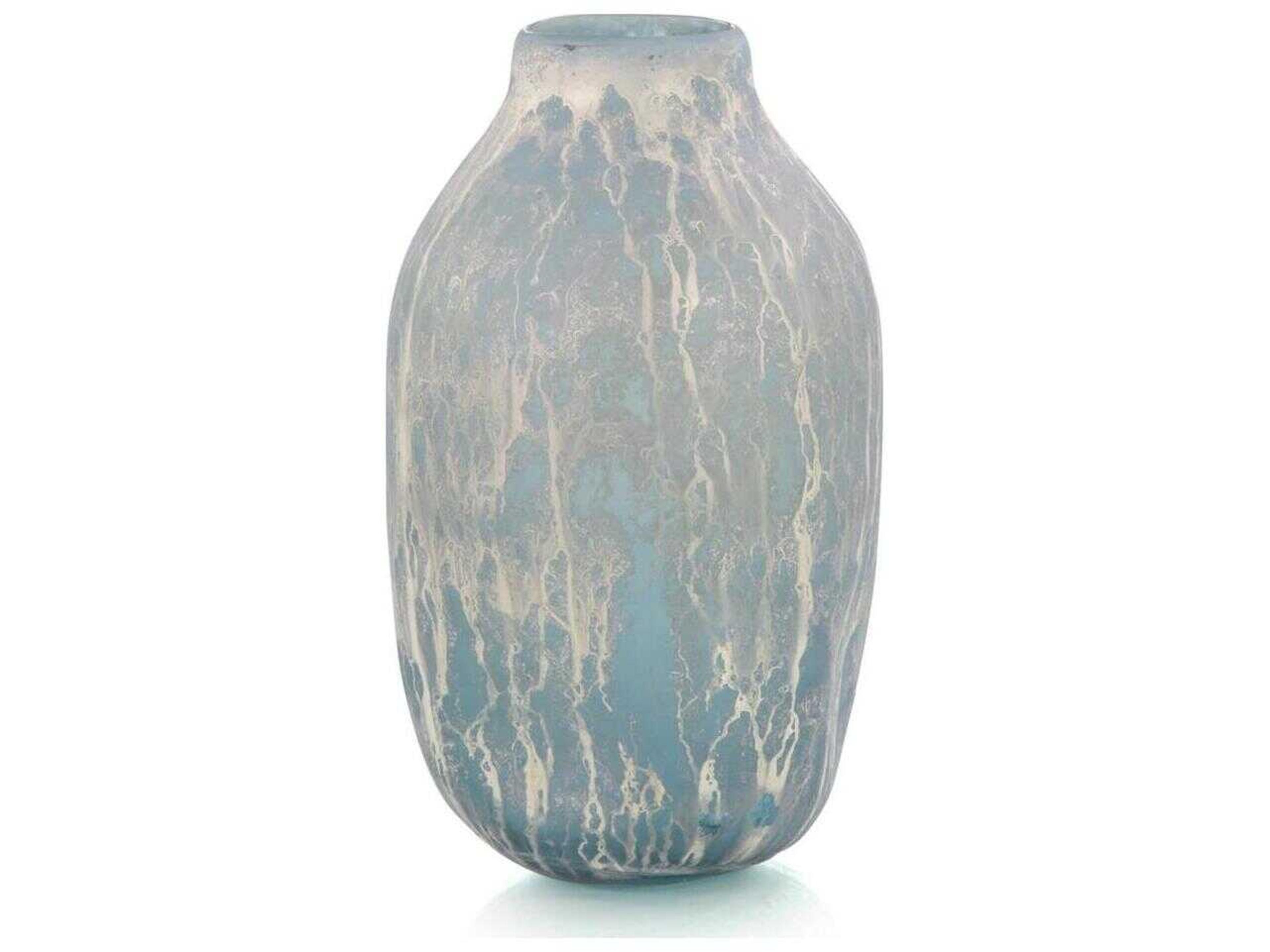 John Richard Powder Blue Vase with Silver Overlay