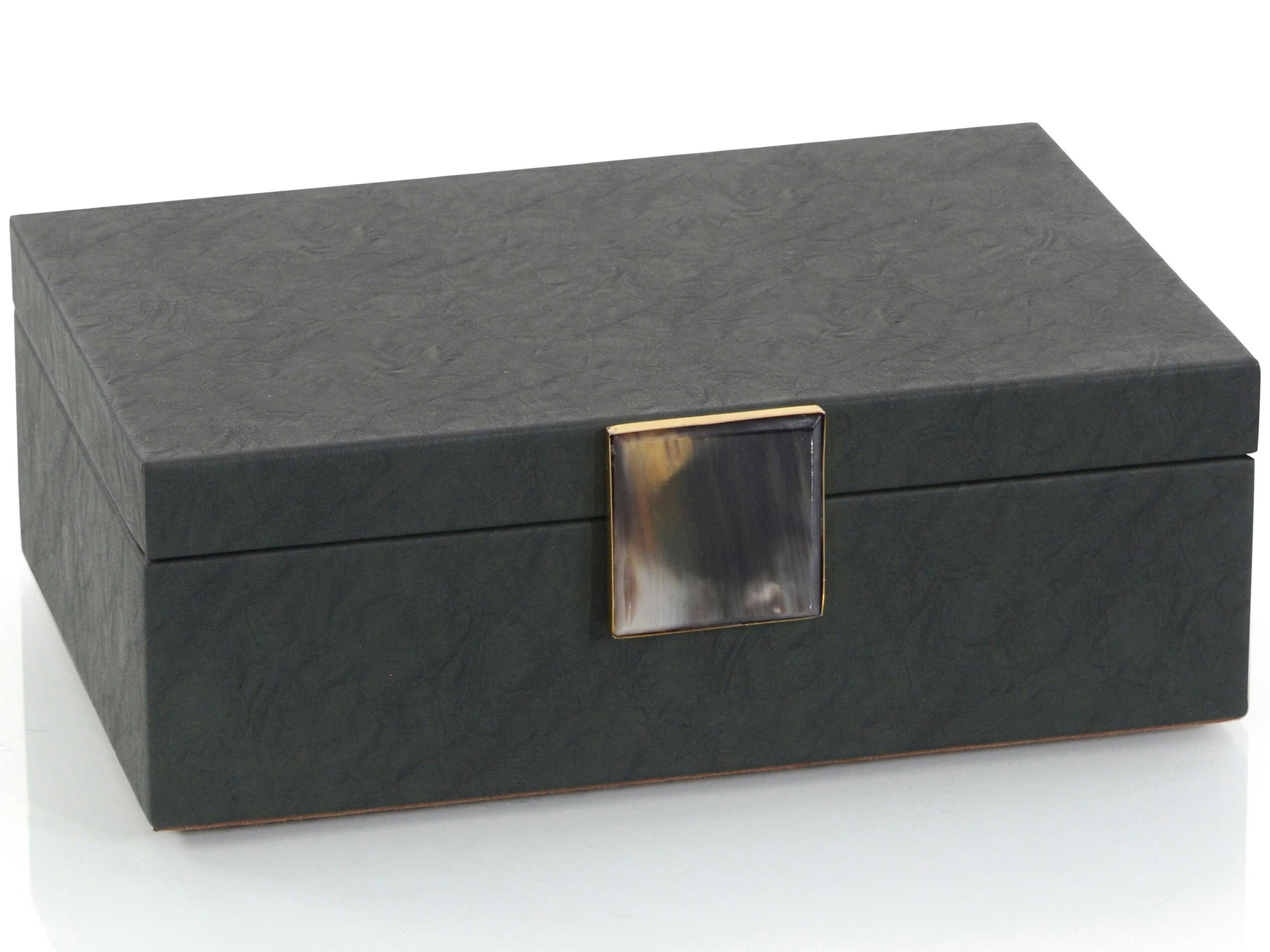 John Richard Charcoal Verdure Leather Box