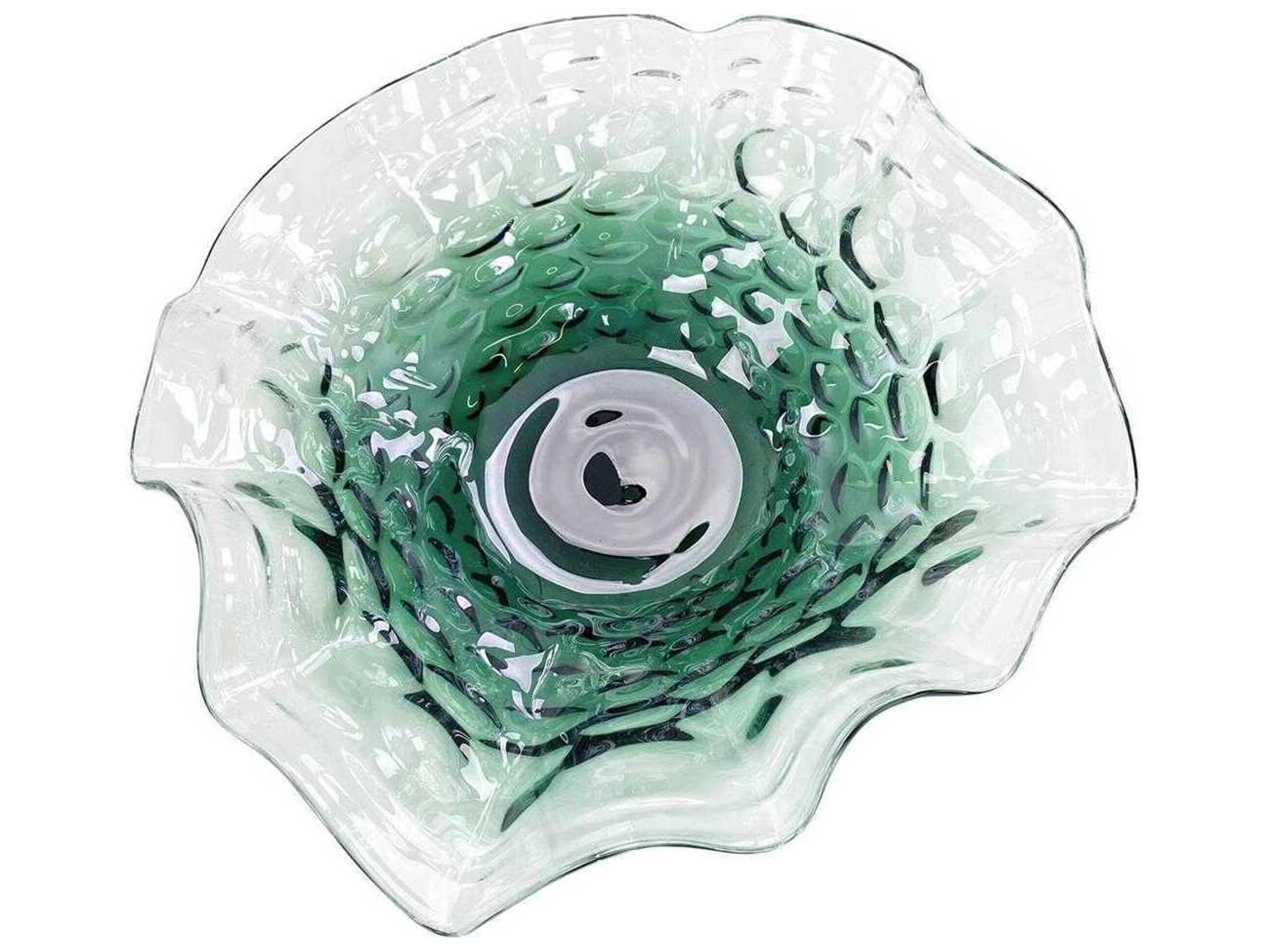 John Richard Emerald Green Handblown Glass Decorative Bowl