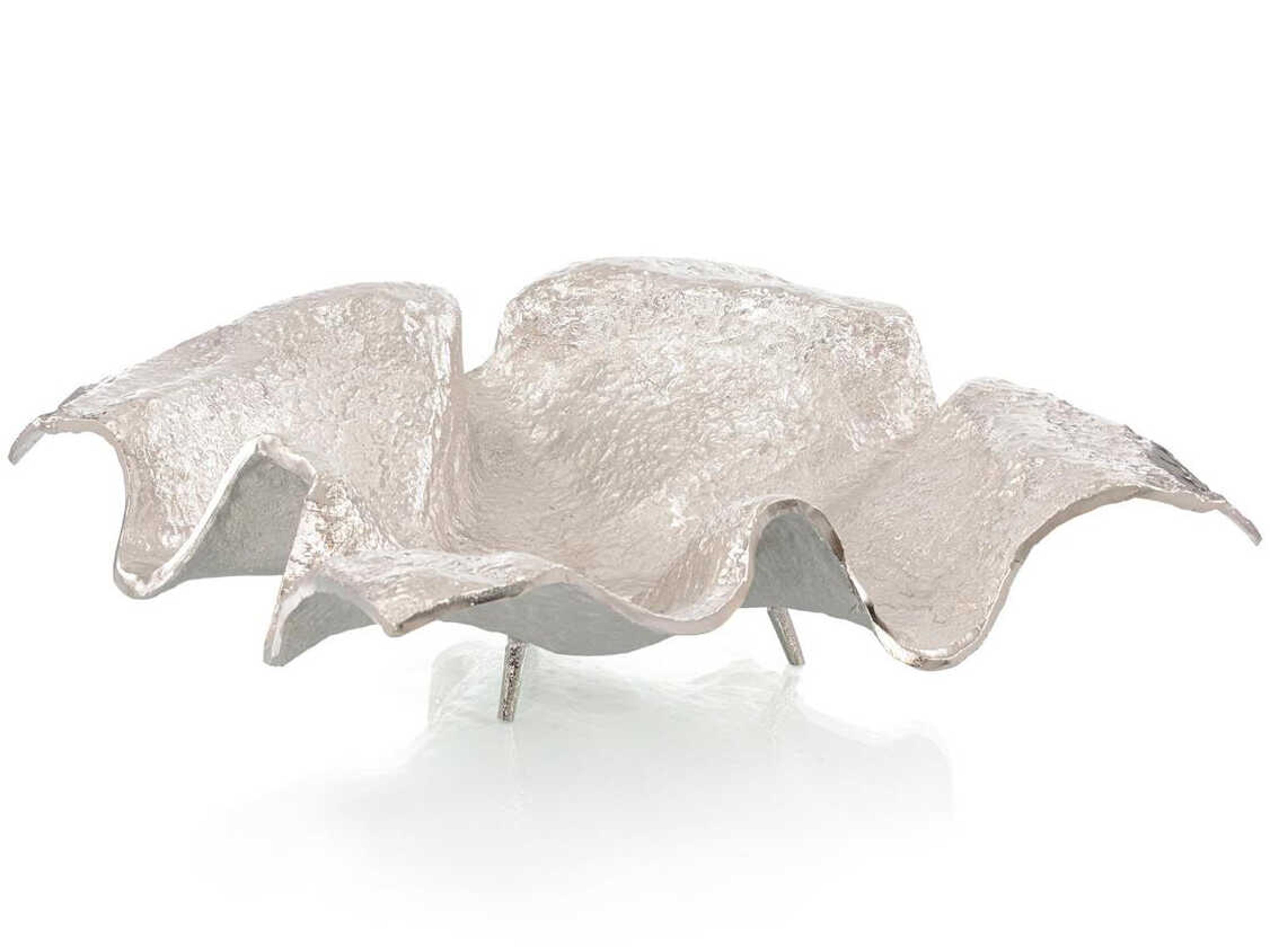 Textured Nickel Draped Fabric Decorative Bowl