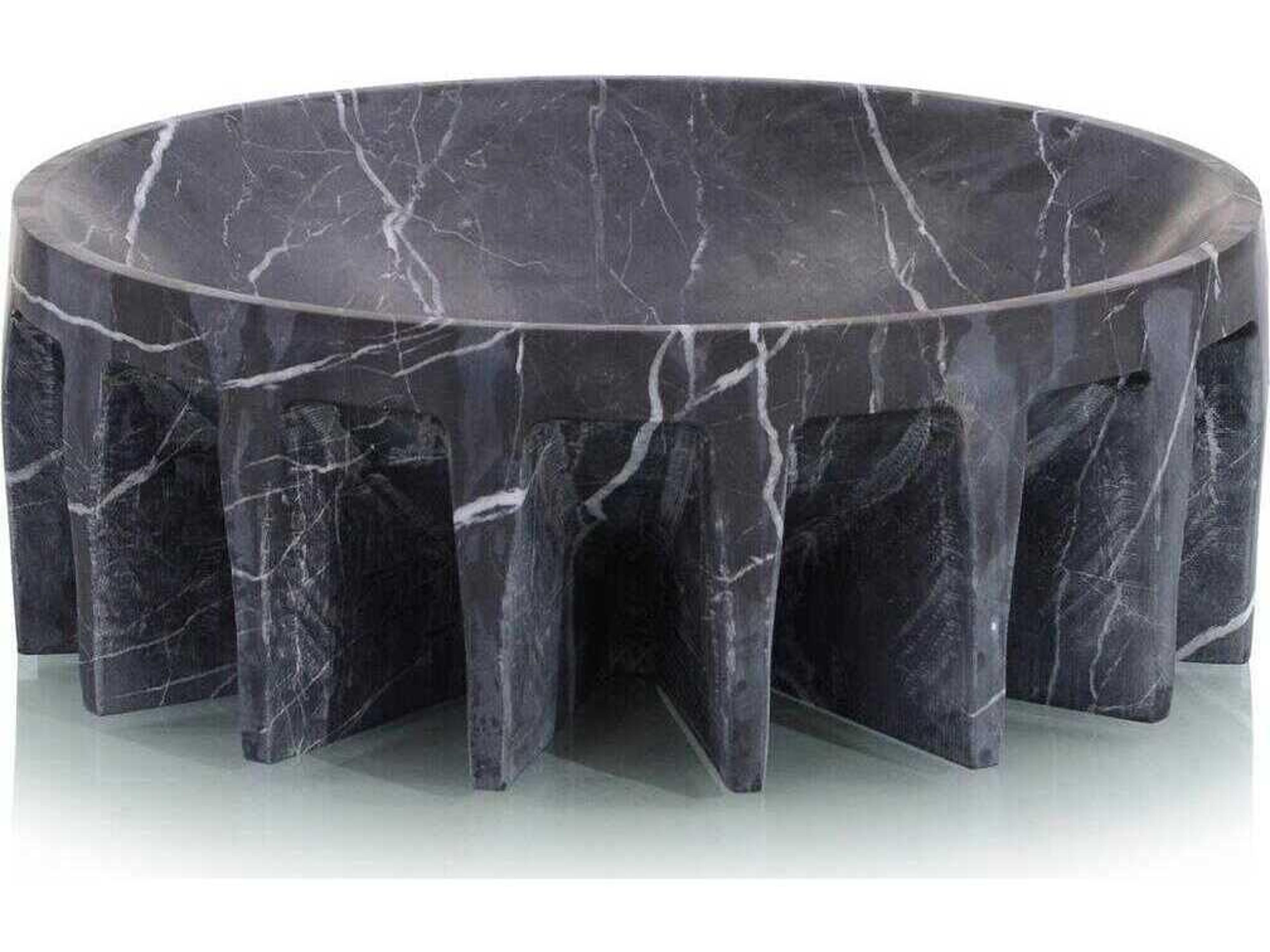 Elevated Black Marble Decorative Bowl