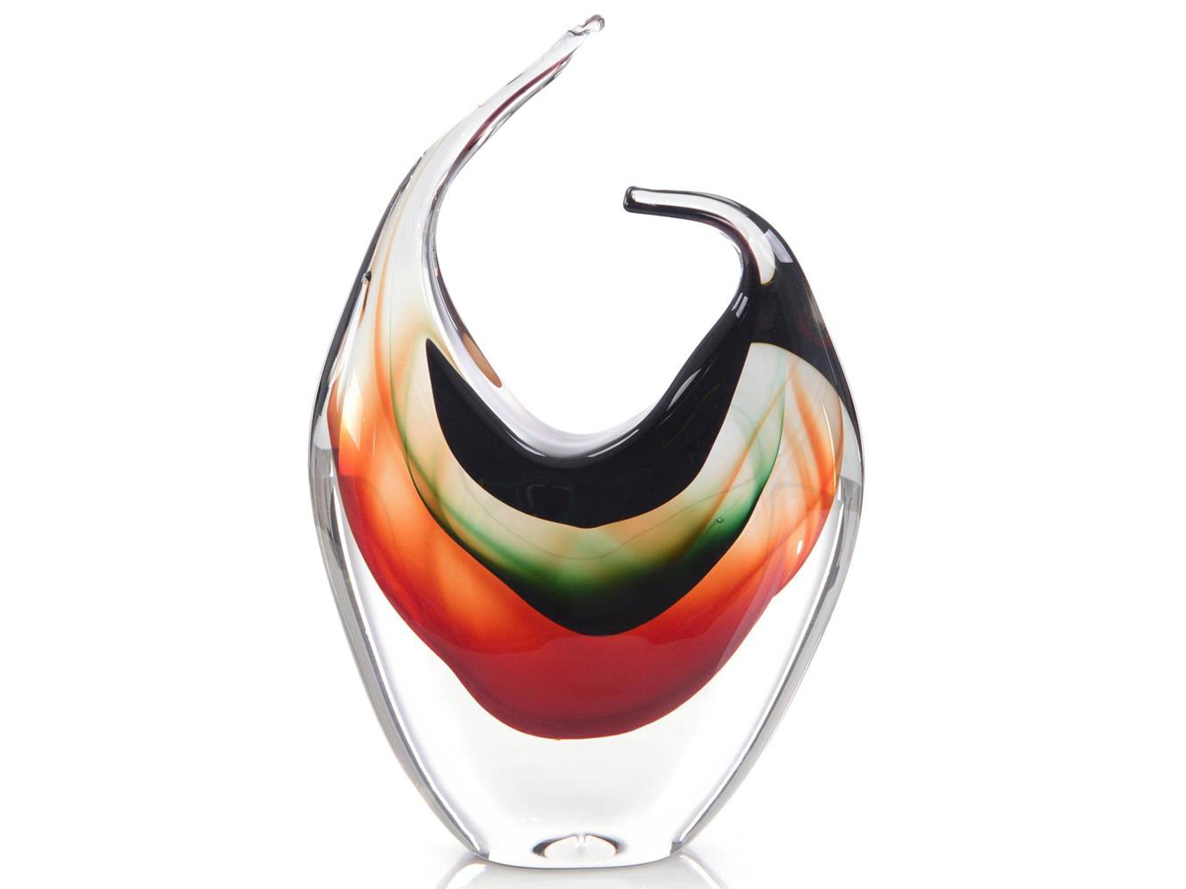 John Richard Handblown Red Violet Emerald